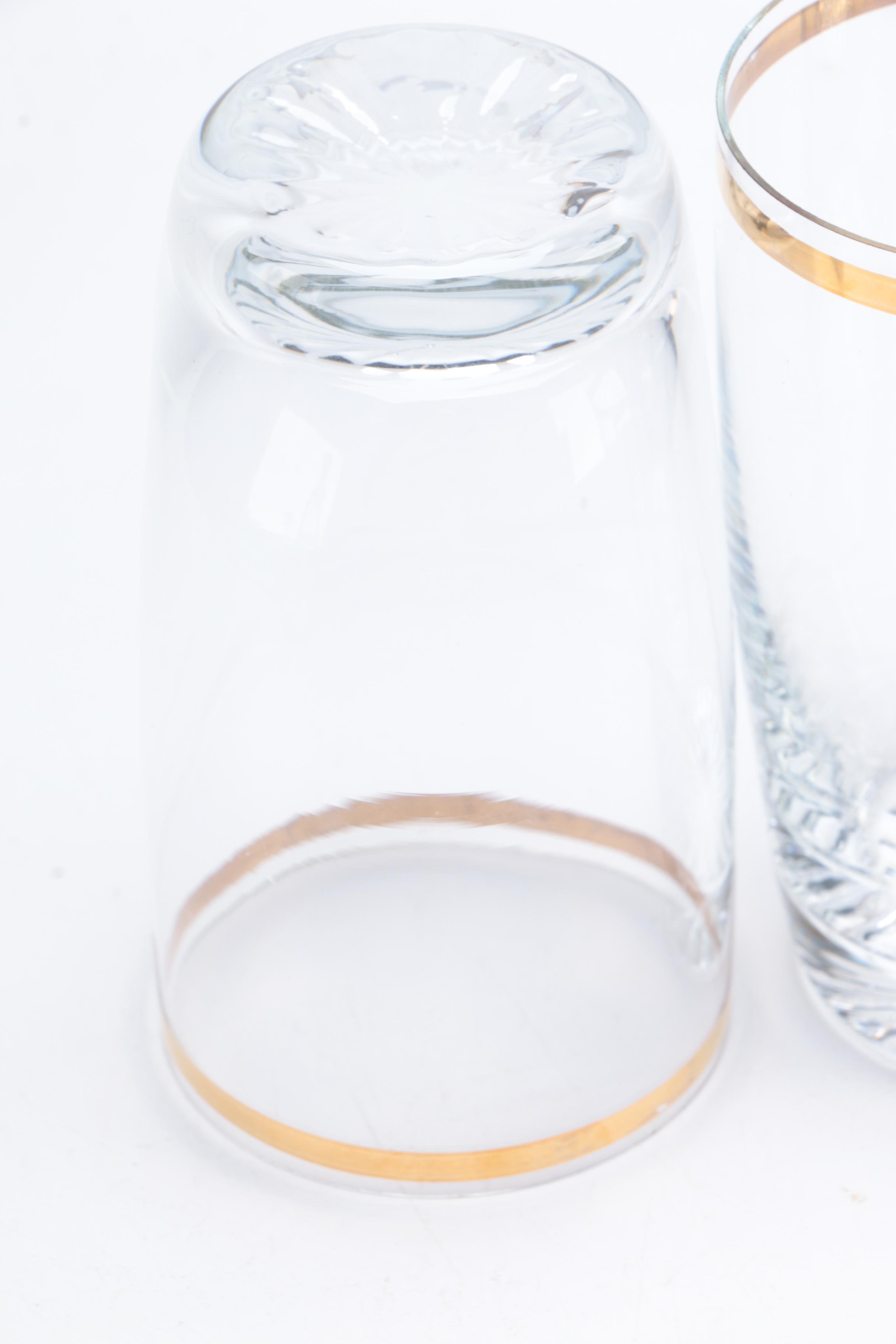 Vintage Glass Decanter With Glasses