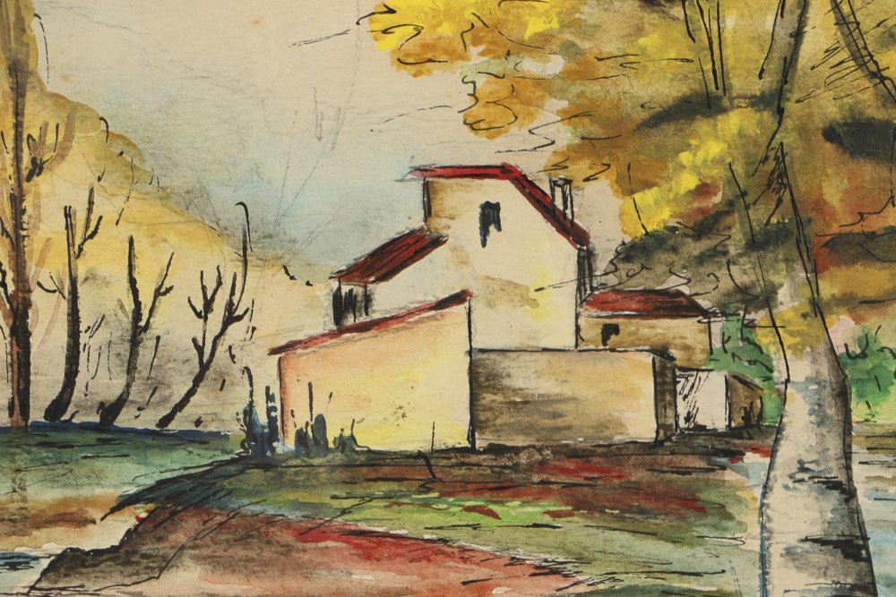 Mixed Media on Paper "Avignon"