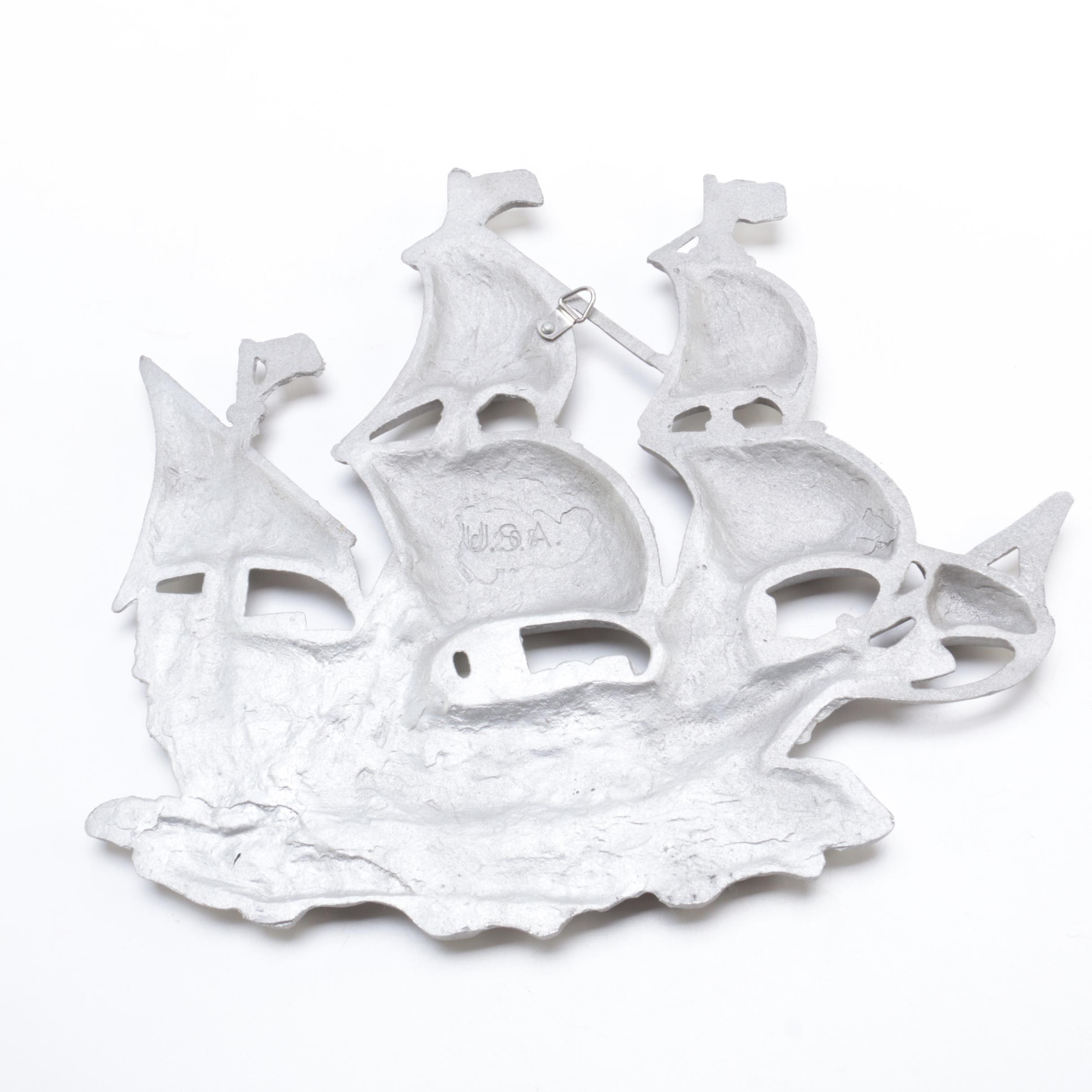 Cast Aluminum Sailing Ship Wall Decor