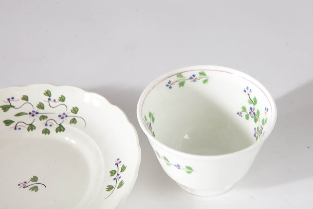 Collection of Antique English Sprigware Style China
