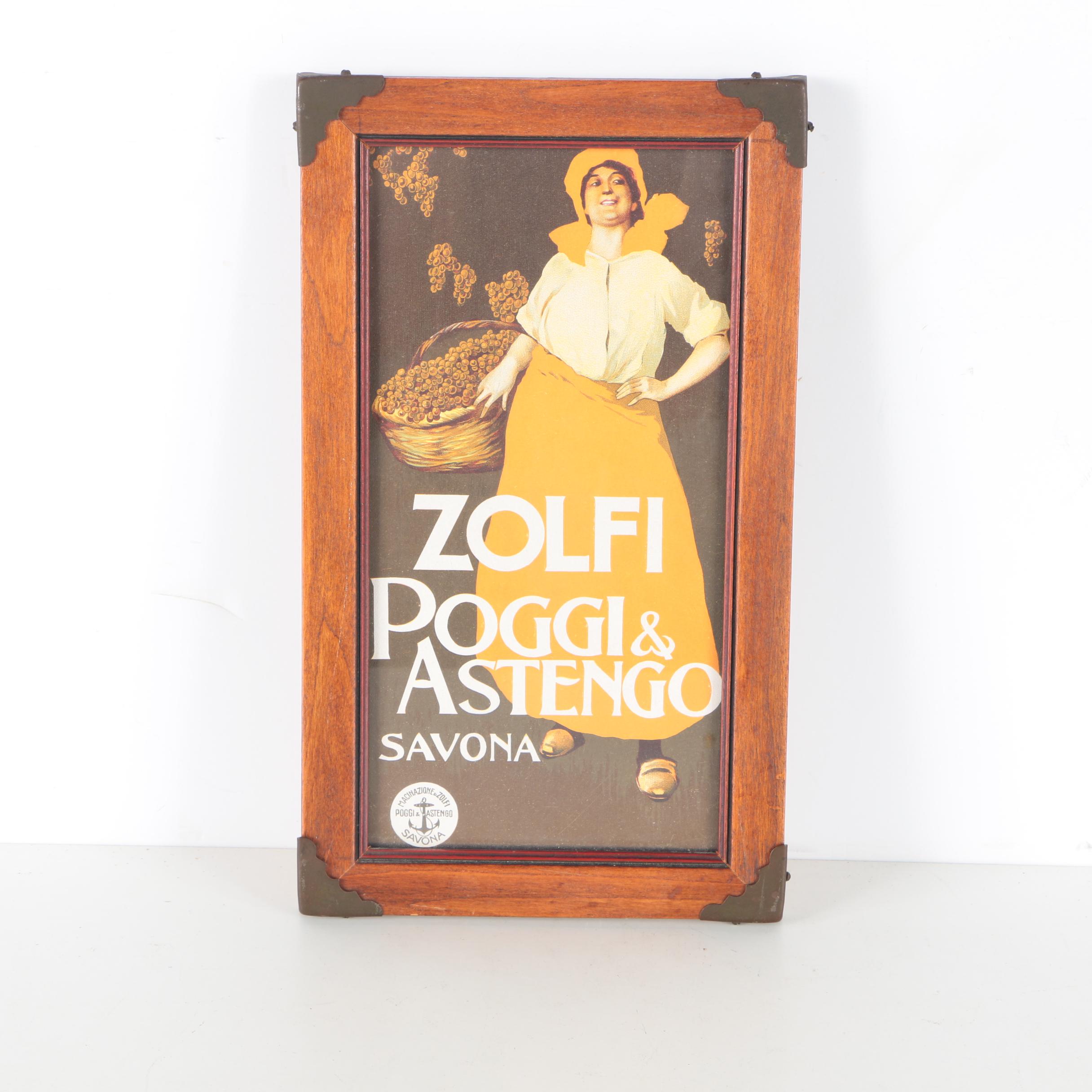 Vintage Italian Chromolithograph Poggi & Astengo Advertisement