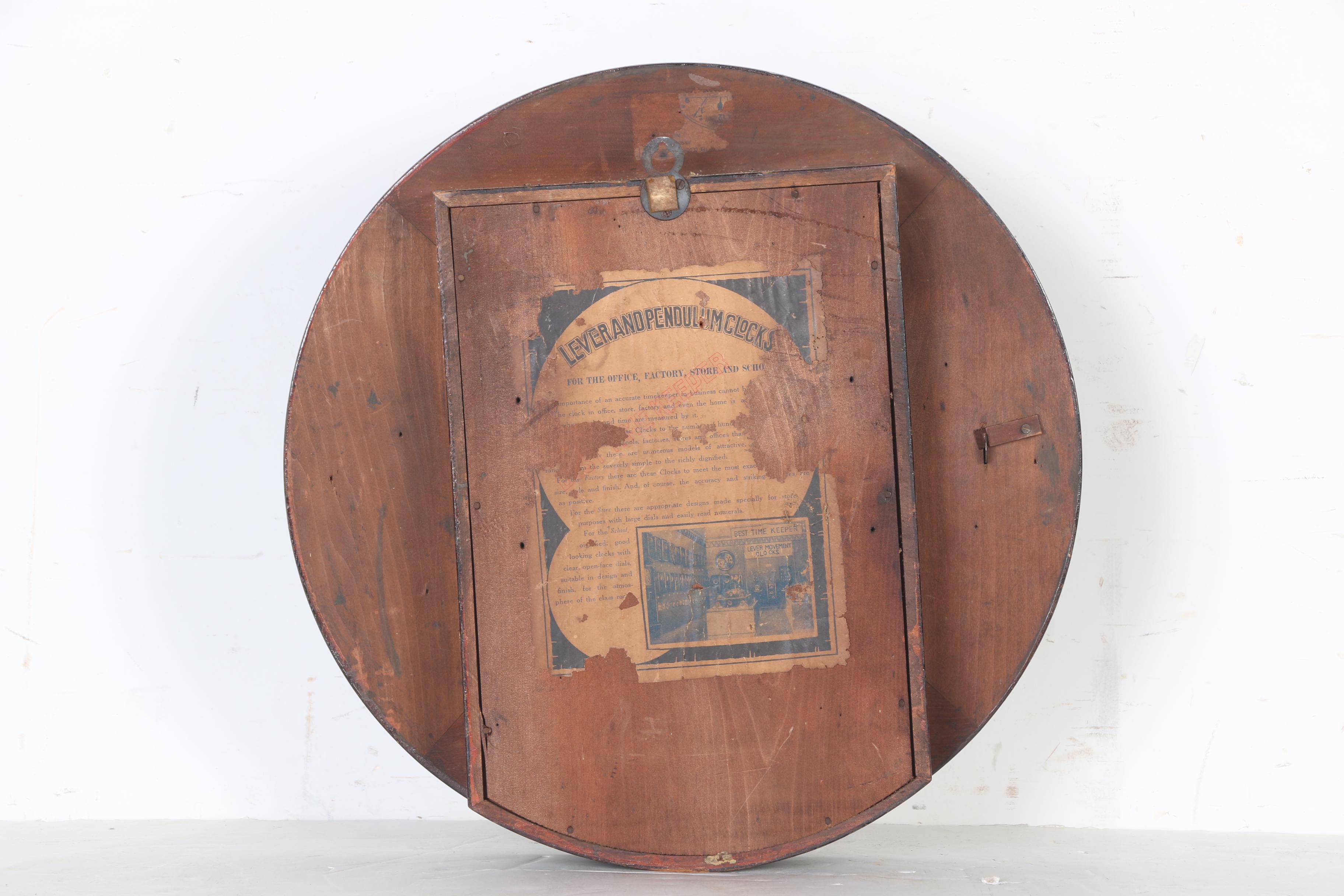 Vintage Round Wall Clock by Lever and Pendulum Clocks