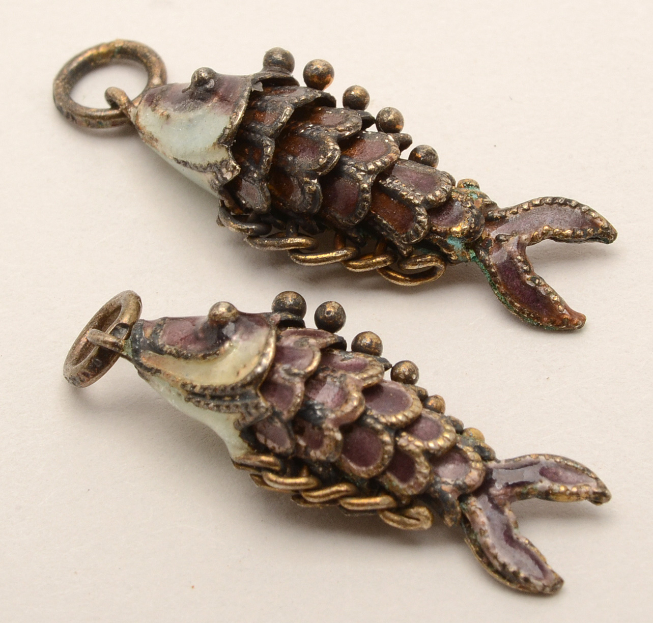 Sterling Articulated Fish Pendants