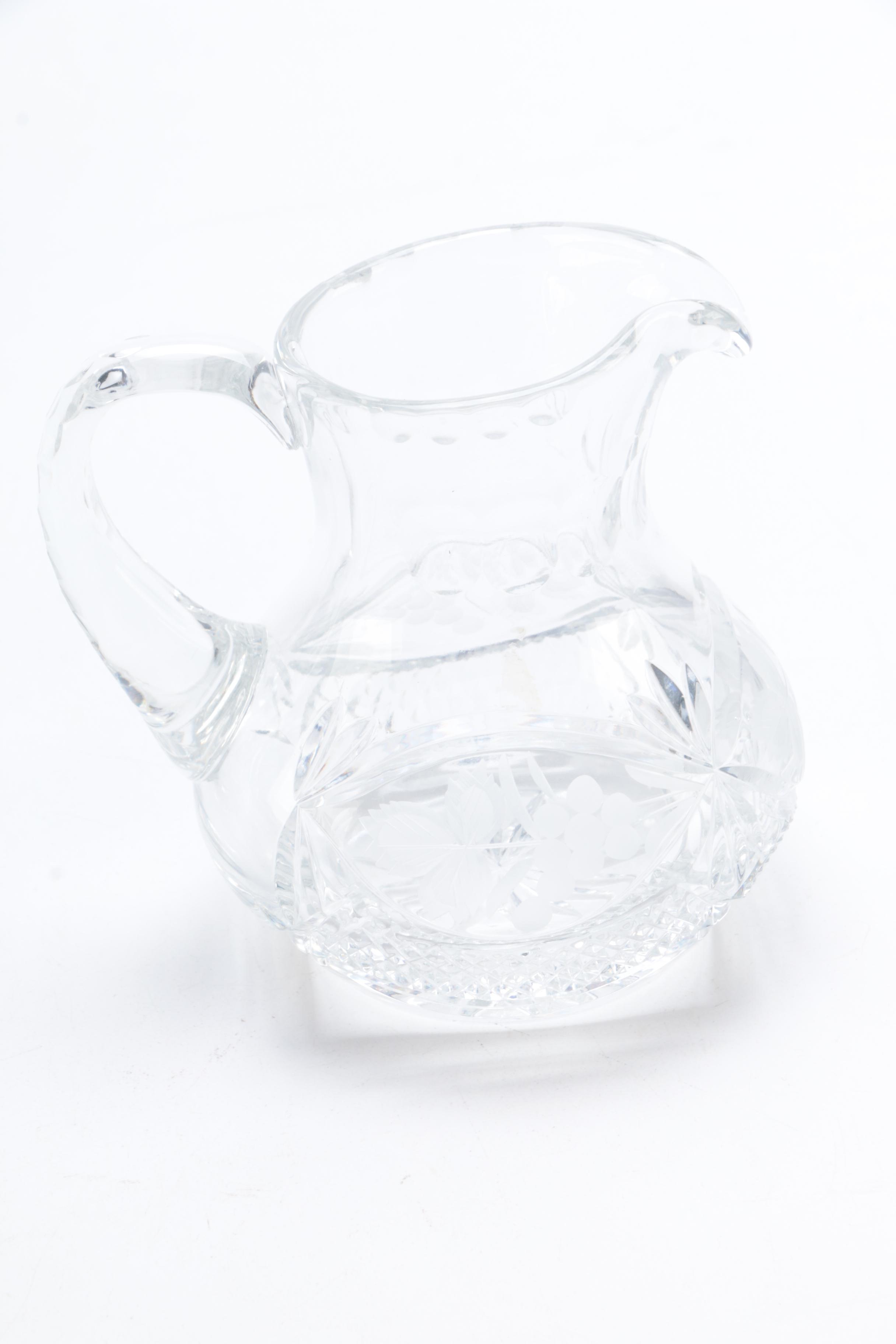 Crystal Pitchers and Platter