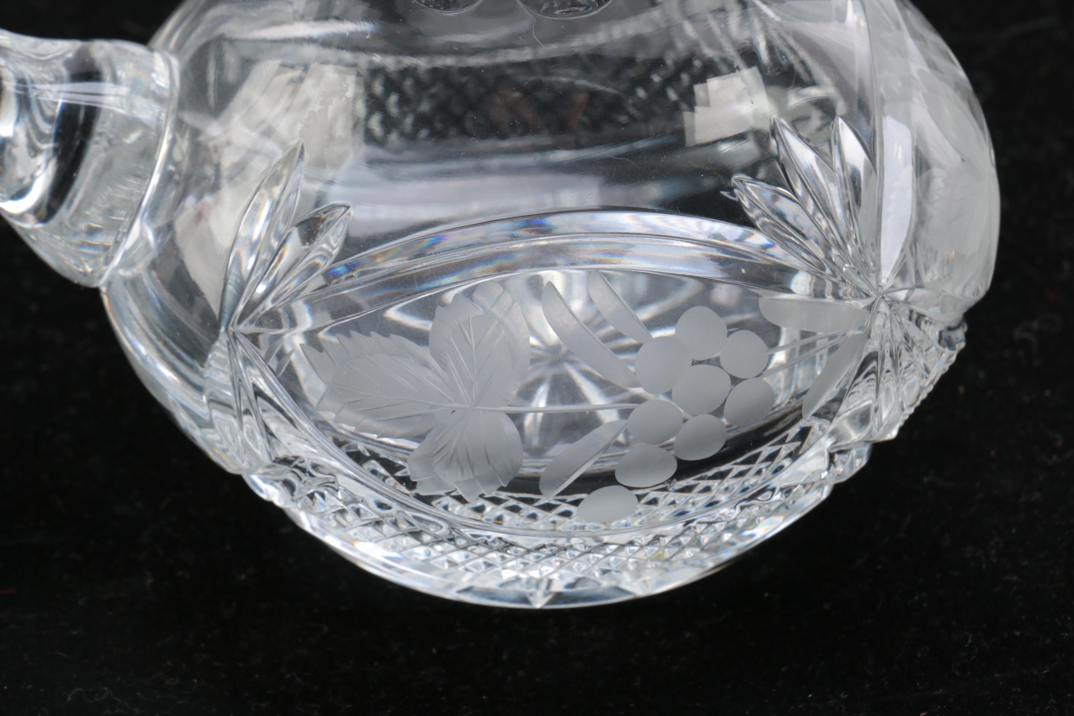 Crystal Pitchers and Platter