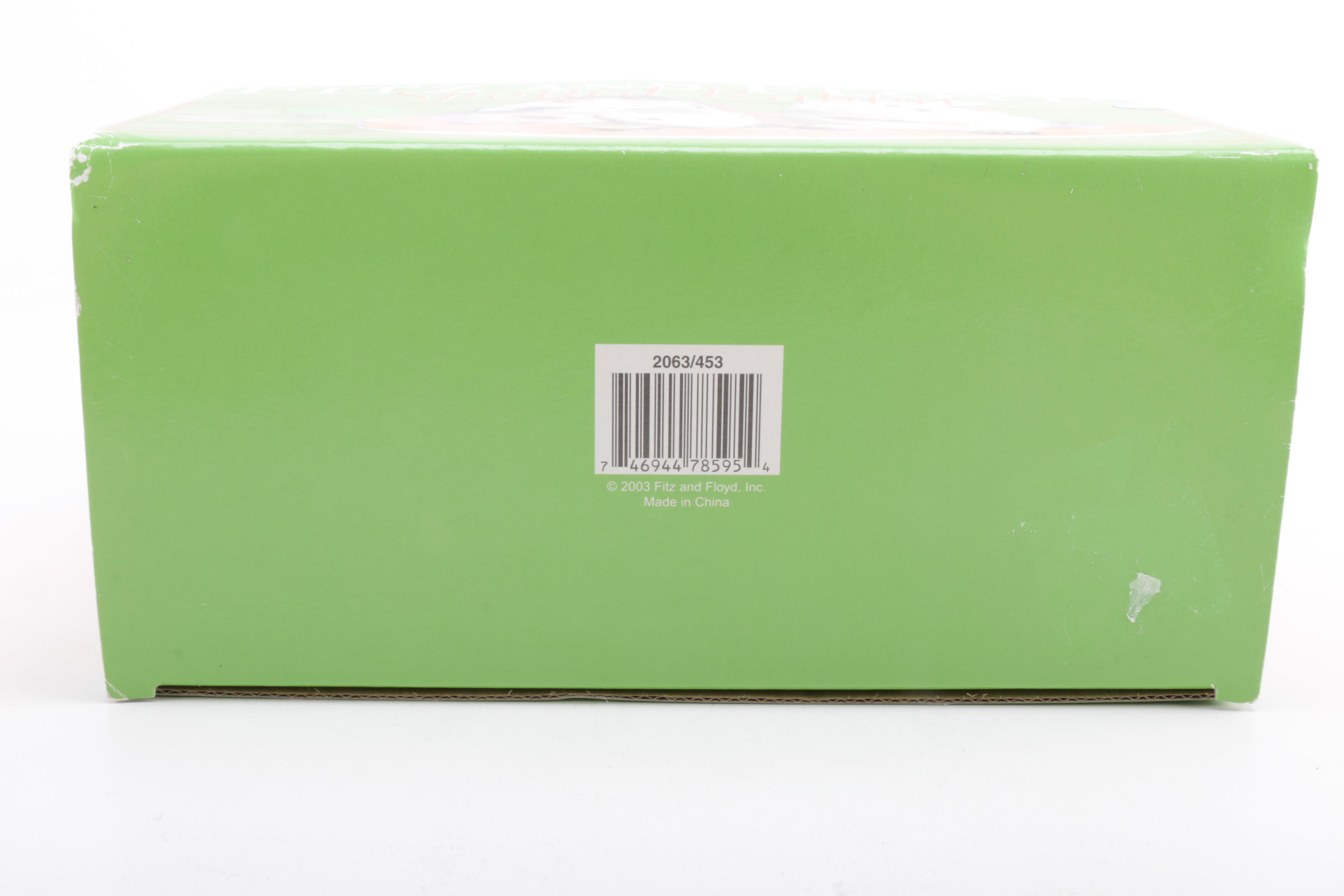 Fitz and Floyd Spotted Rabbit Salt and Pepper Set with Tray