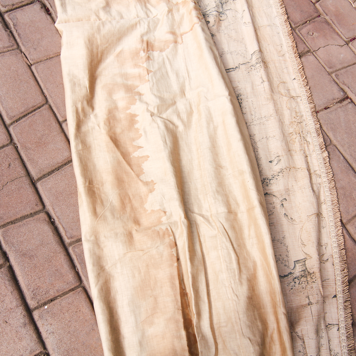 Pair of Vintage French Inspired Toile Draperies