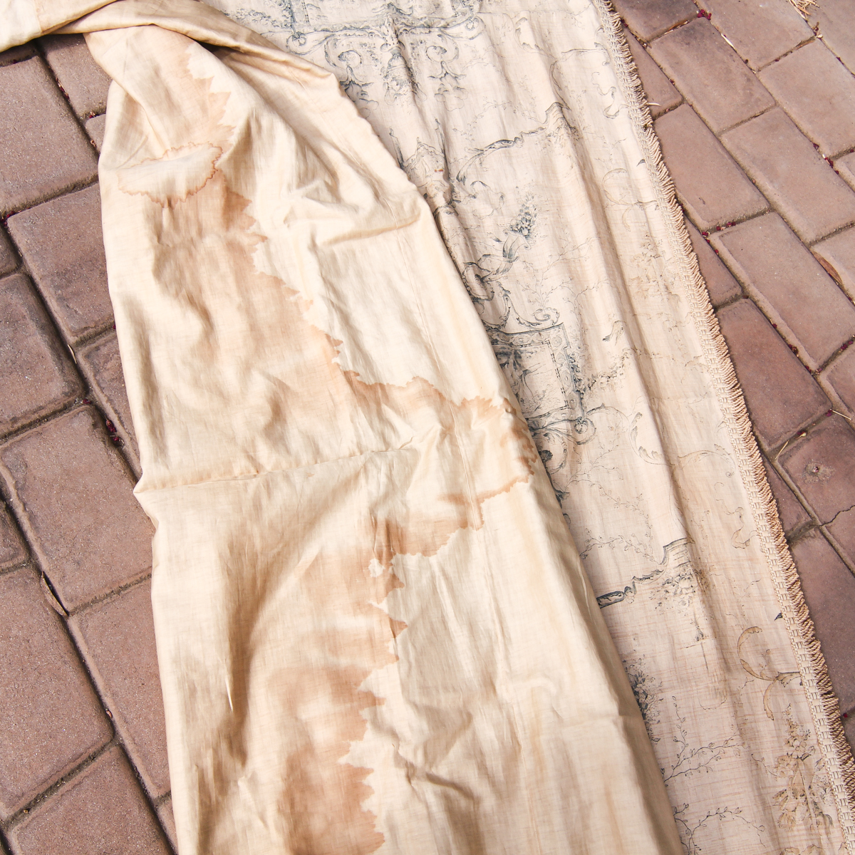 Pair of Vintage French Inspired Toile Draperies