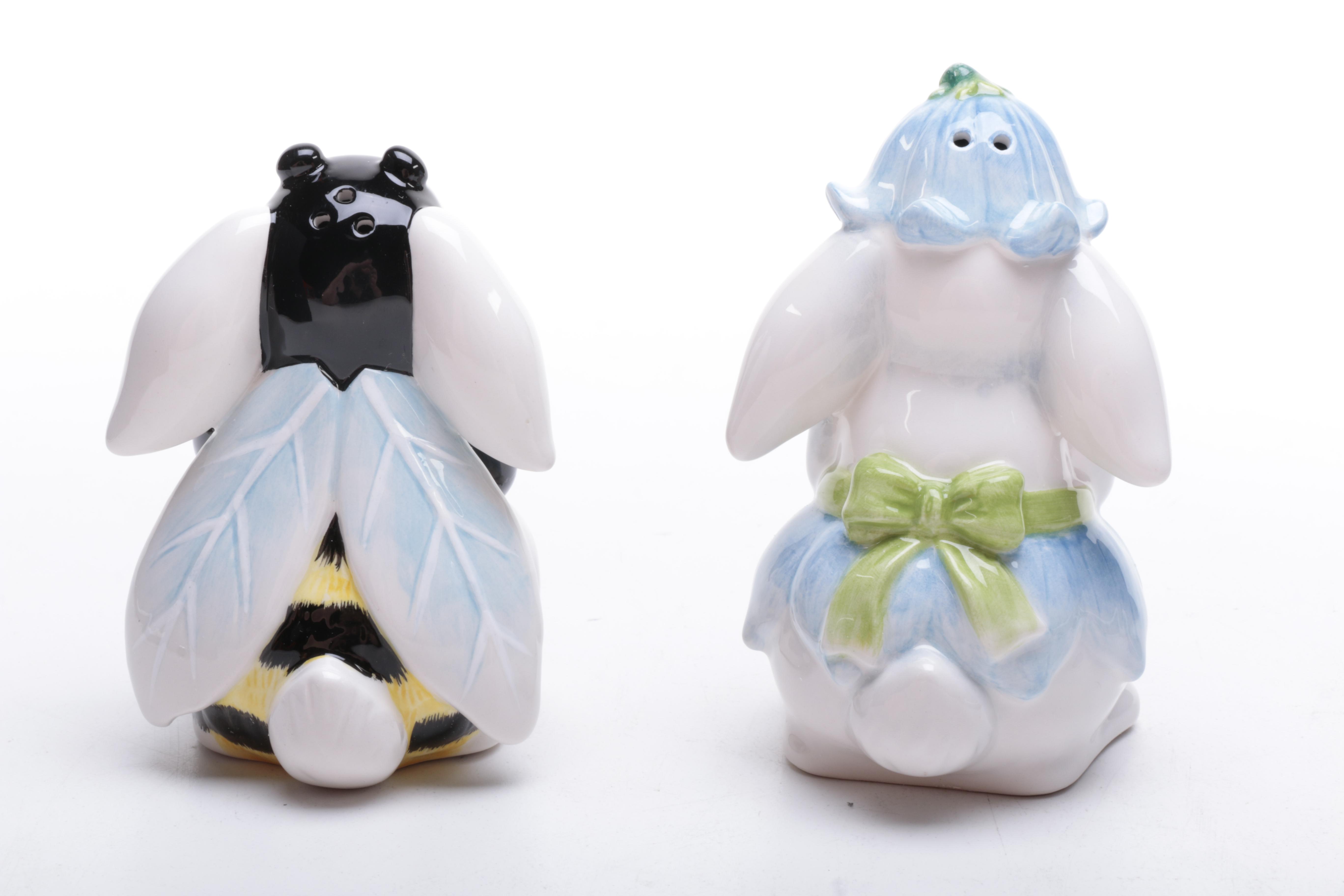 Collection of Fitz and Floyd "Halloween Bunny Blooms" Tableware