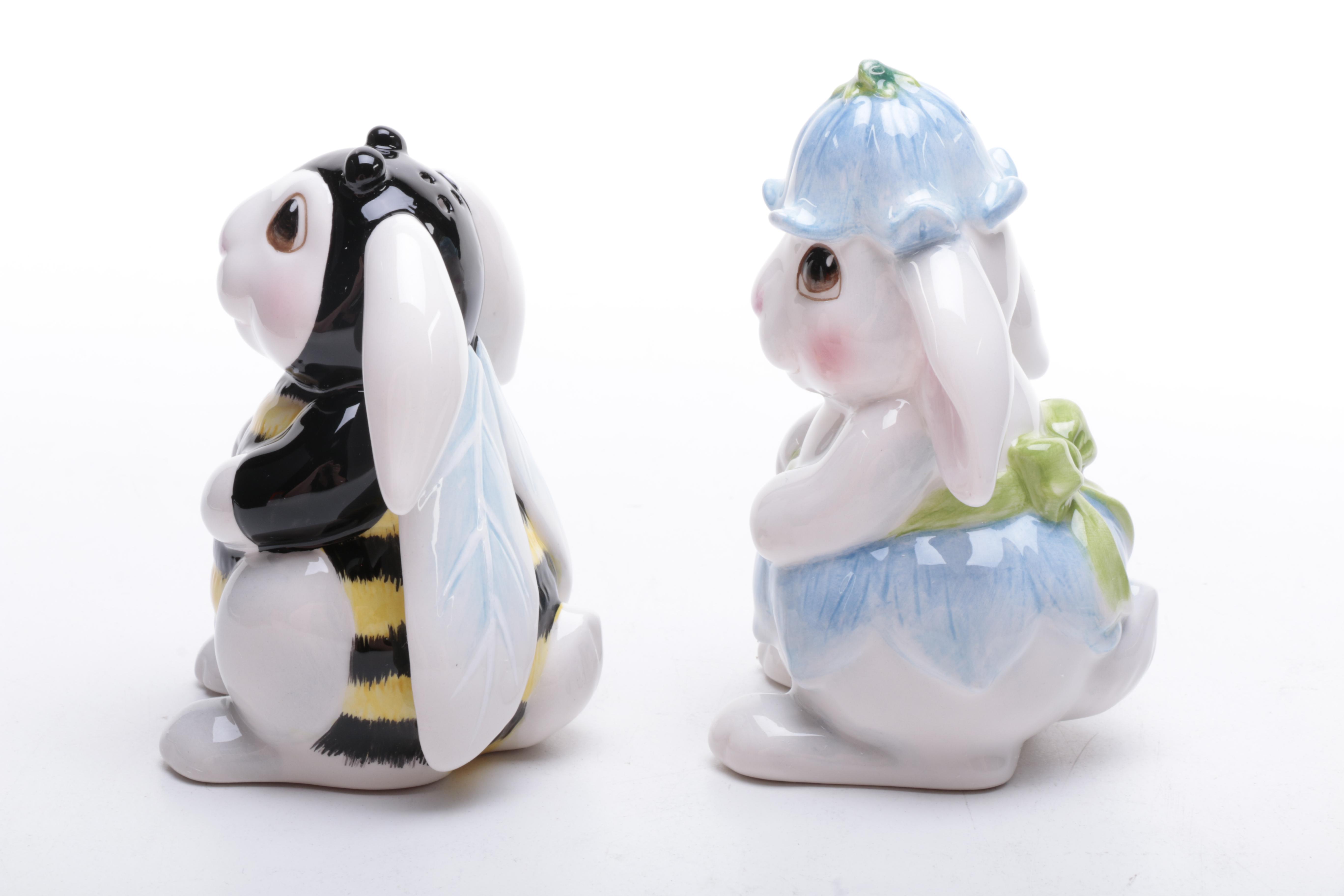 Collection of Fitz and Floyd "Halloween Bunny Blooms" Tableware