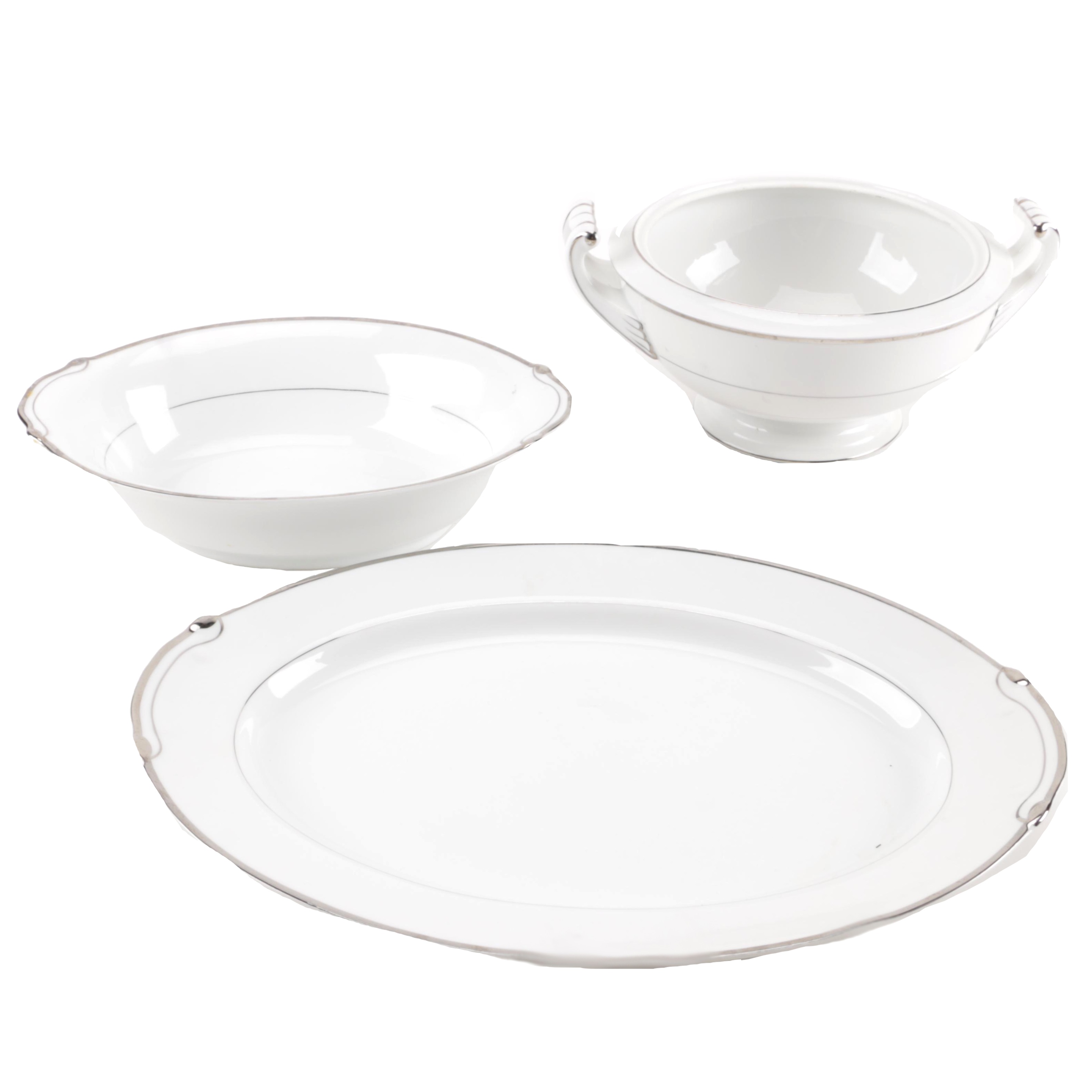 Harmony House "Silver Melody" Fine China Serveware