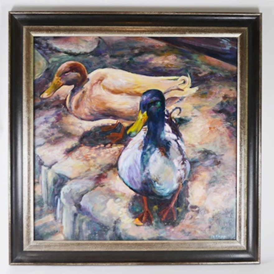 Diane Corman Original "Sedona Ducks" Oil Painting