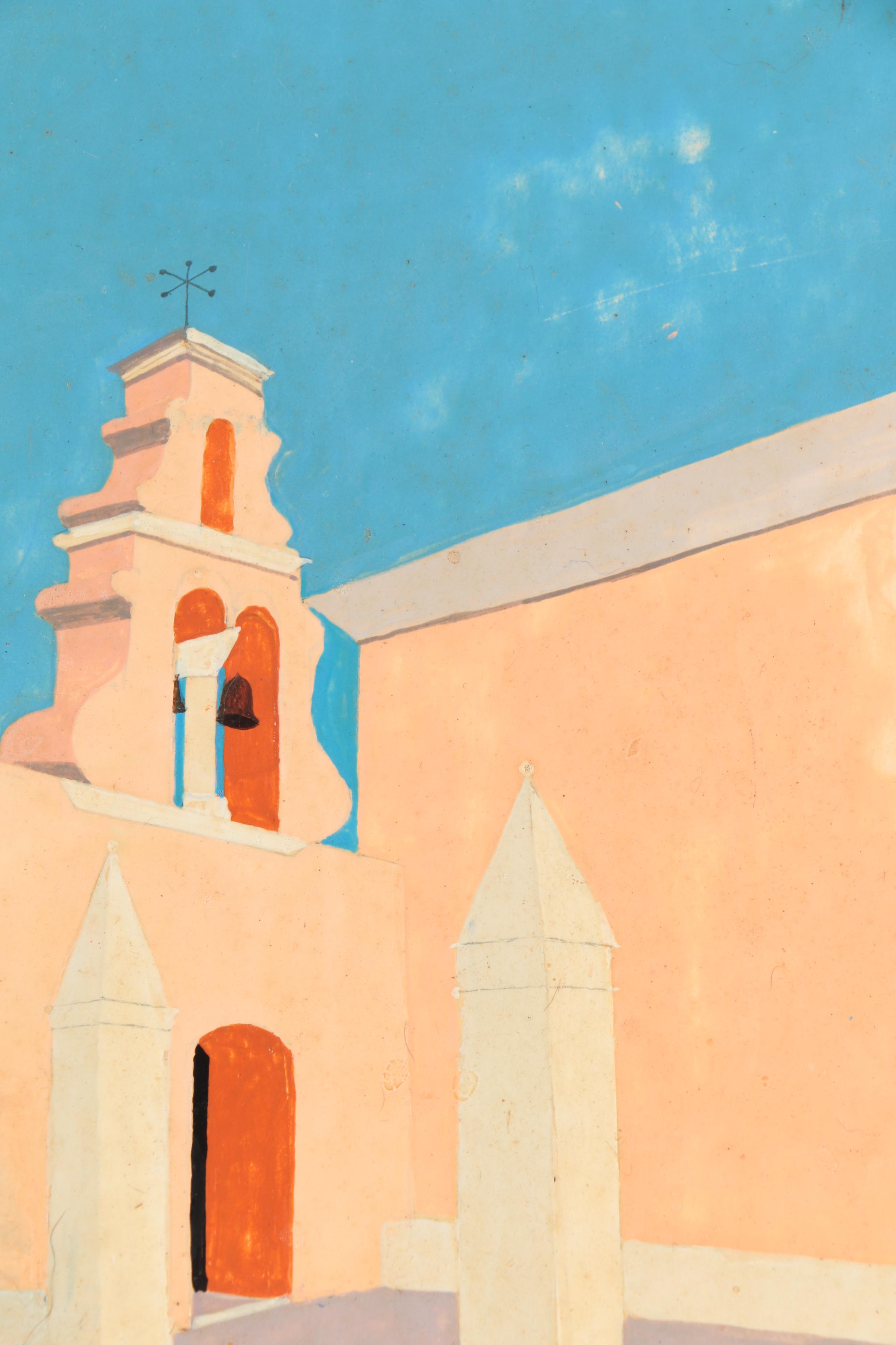 Jonathan Routh 1969 Oil Painting on Board "Nun With Crutch"