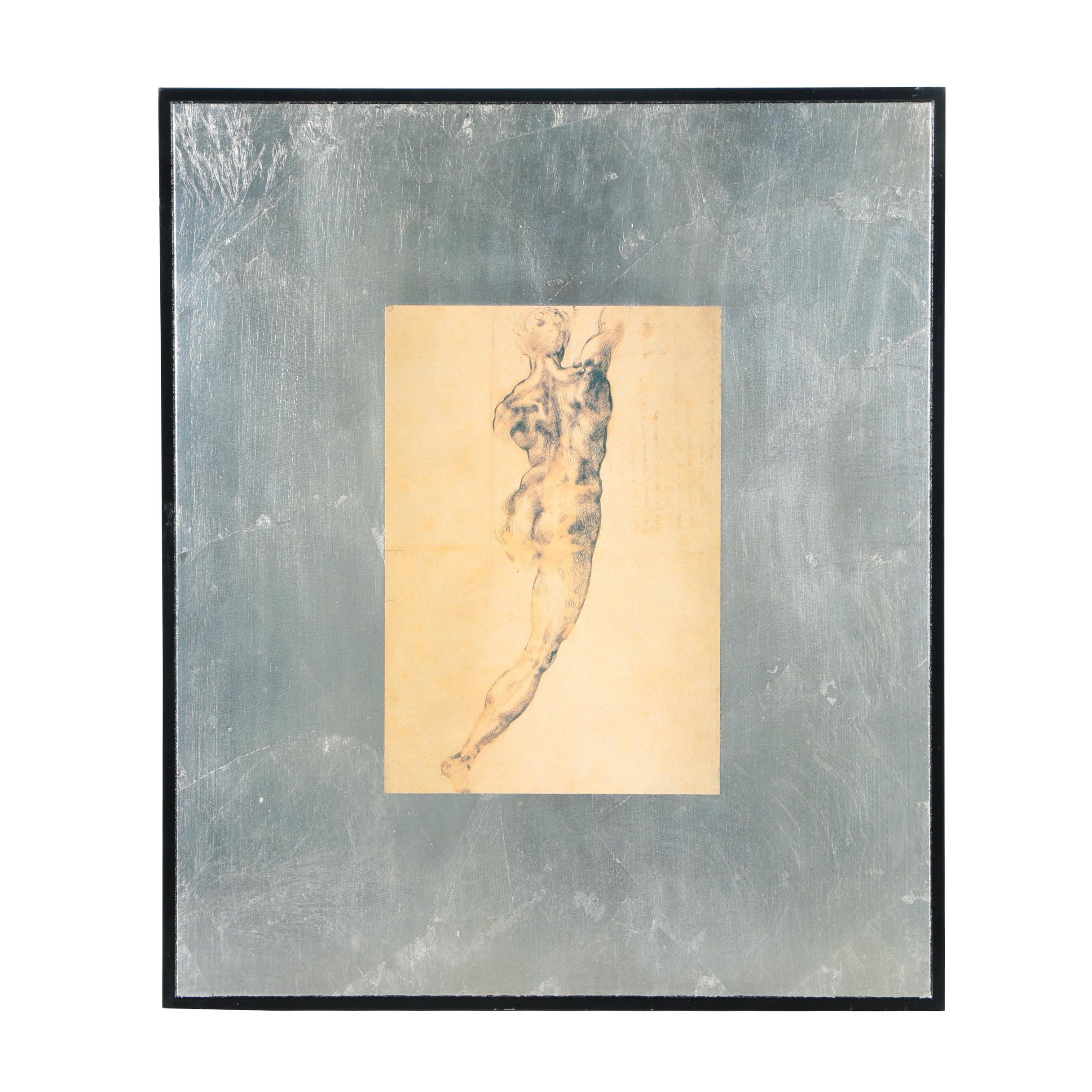 Offset Lithograph After Detail From Michelangelo's "A Male Figure Seen from Behind"