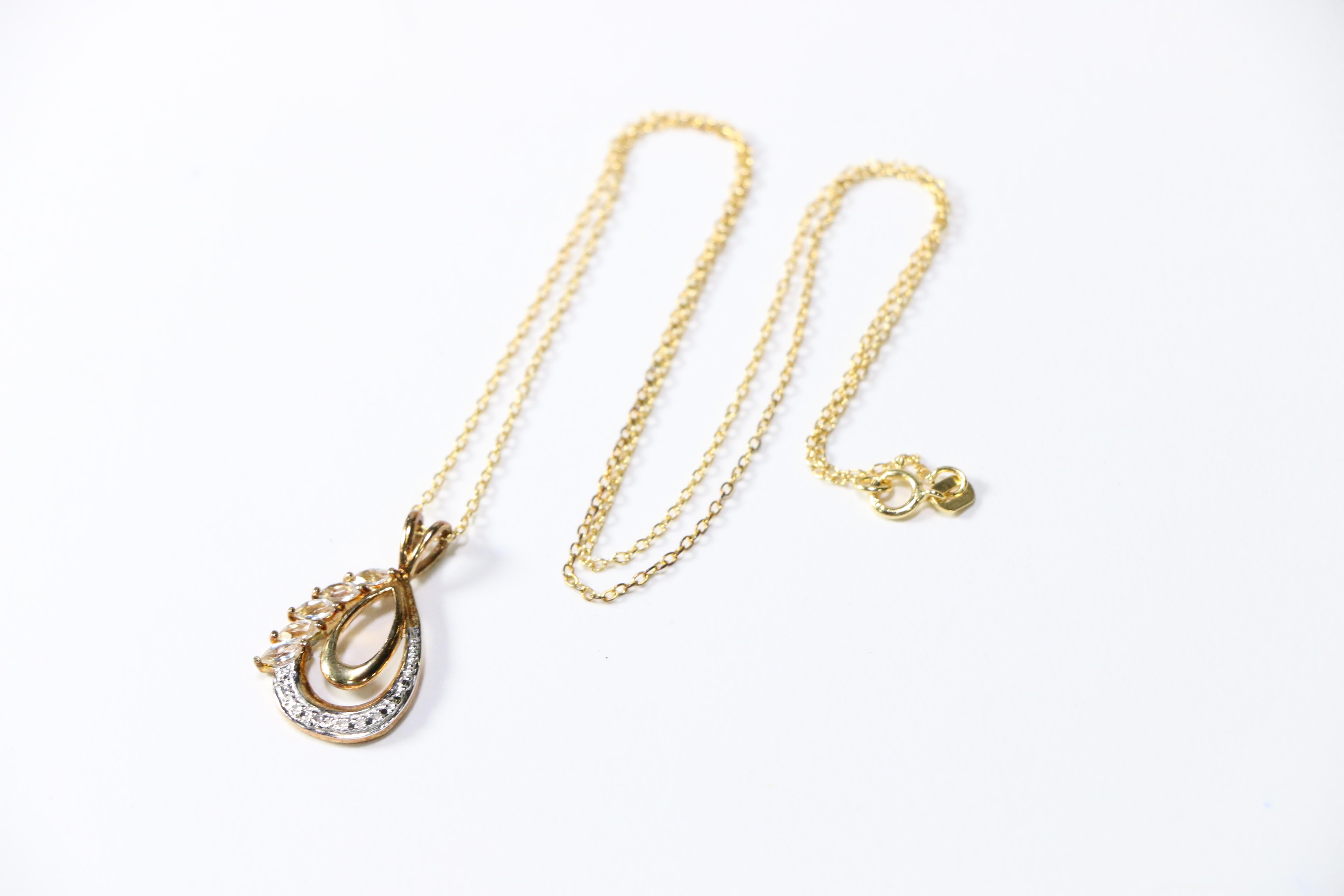 Sterling Silver Necklace and Pendants Including Diamonds