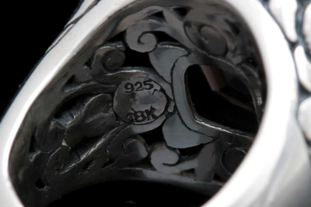 Sterling Silver, 18K Gold and Smoky Quartz Ring