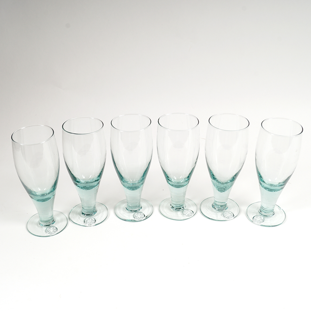 Set of Perrier Stemmed Water Goblets