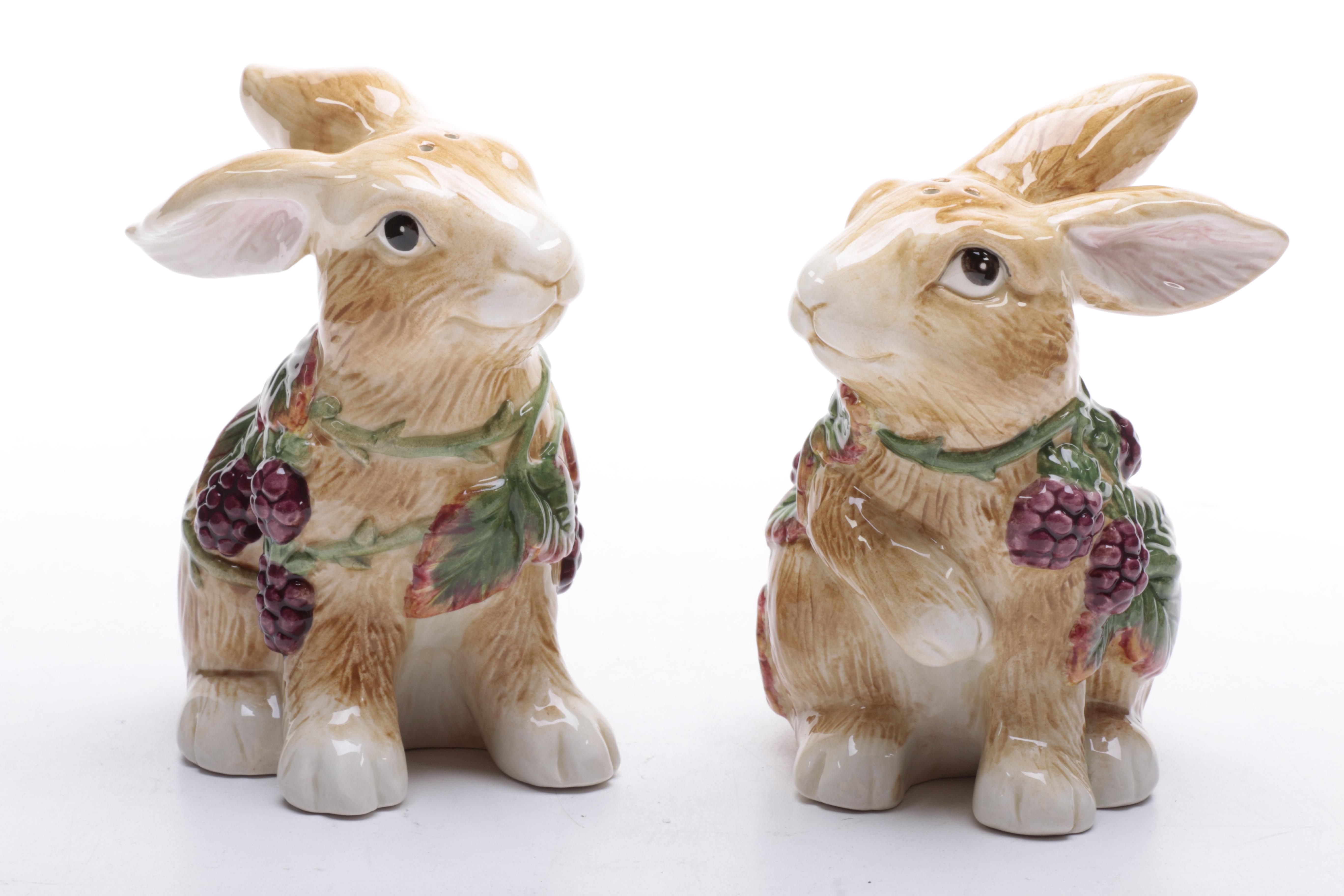 Rabbit-Themed Tableware Including Fitz and Floyd