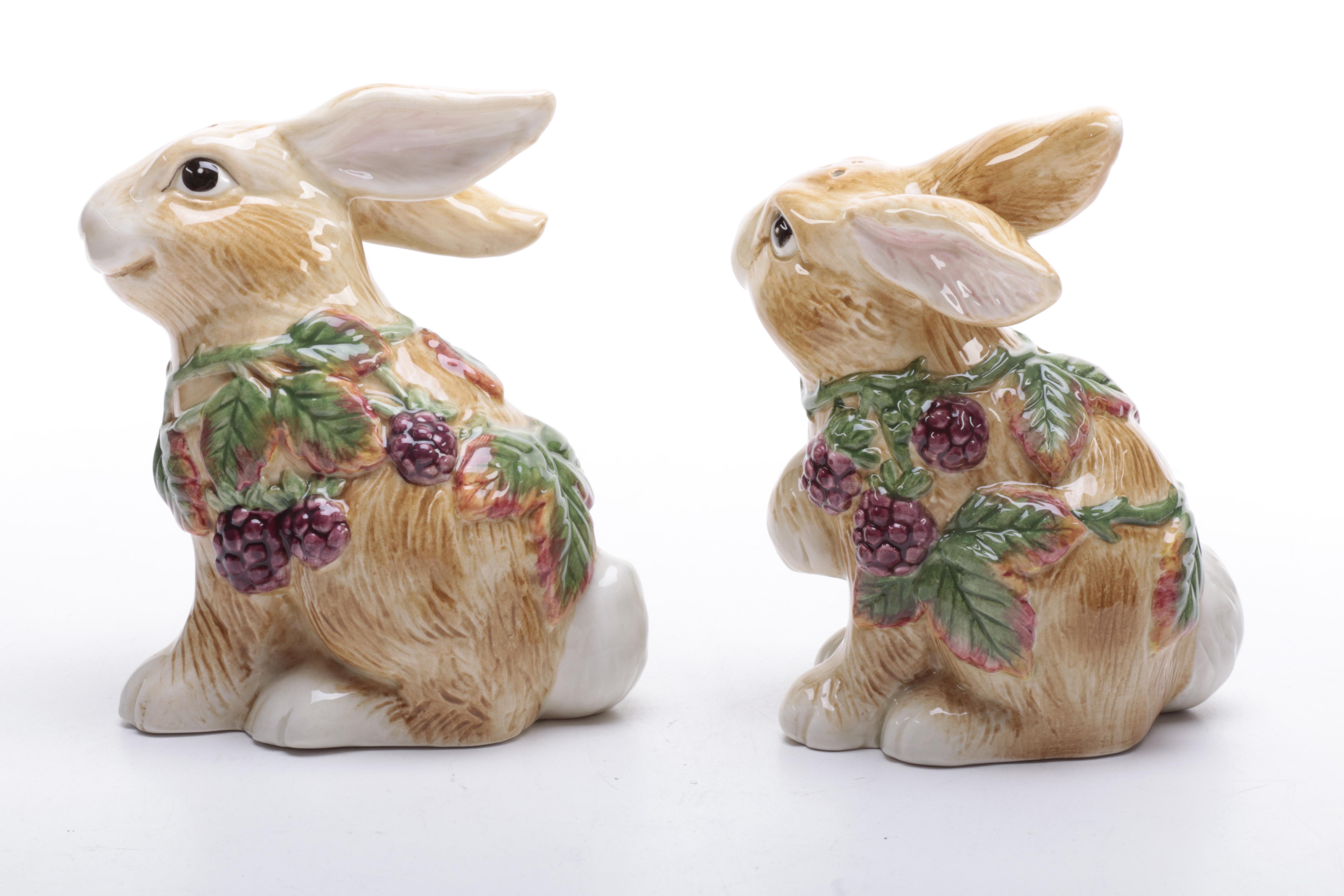 Rabbit-Themed Tableware Including Fitz and Floyd