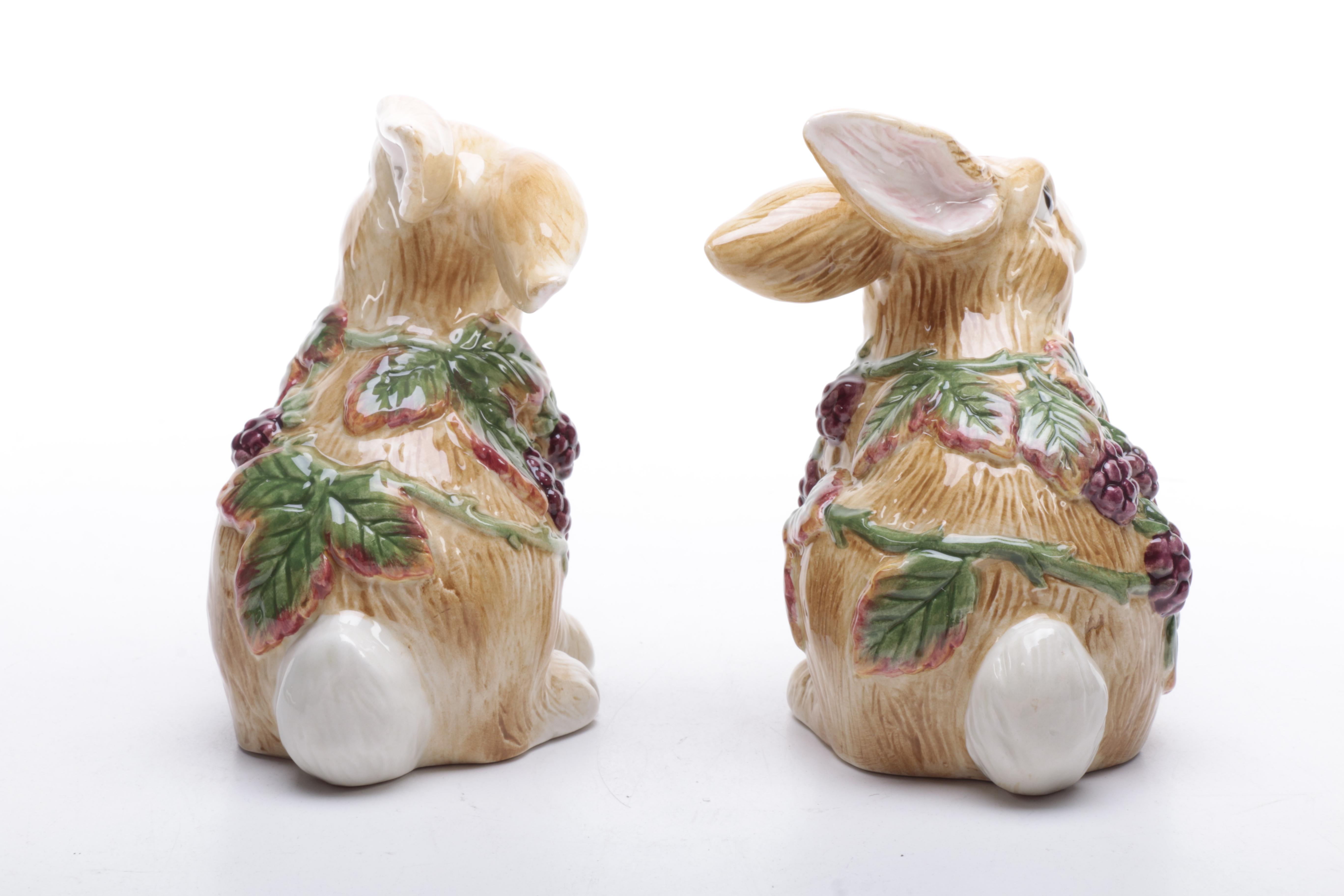 Rabbit-Themed Tableware Including Fitz and Floyd