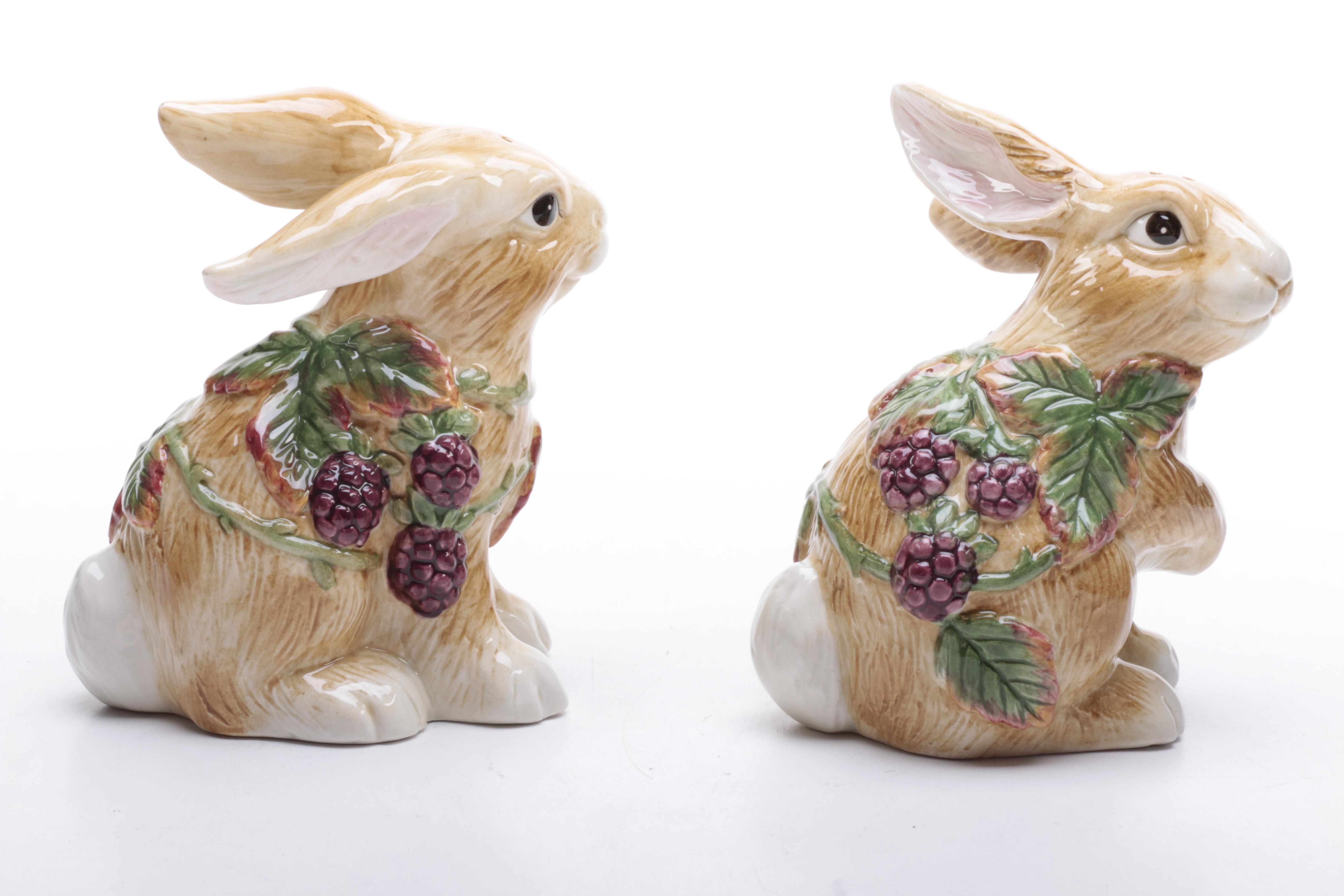 Rabbit-Themed Tableware Including Fitz and Floyd