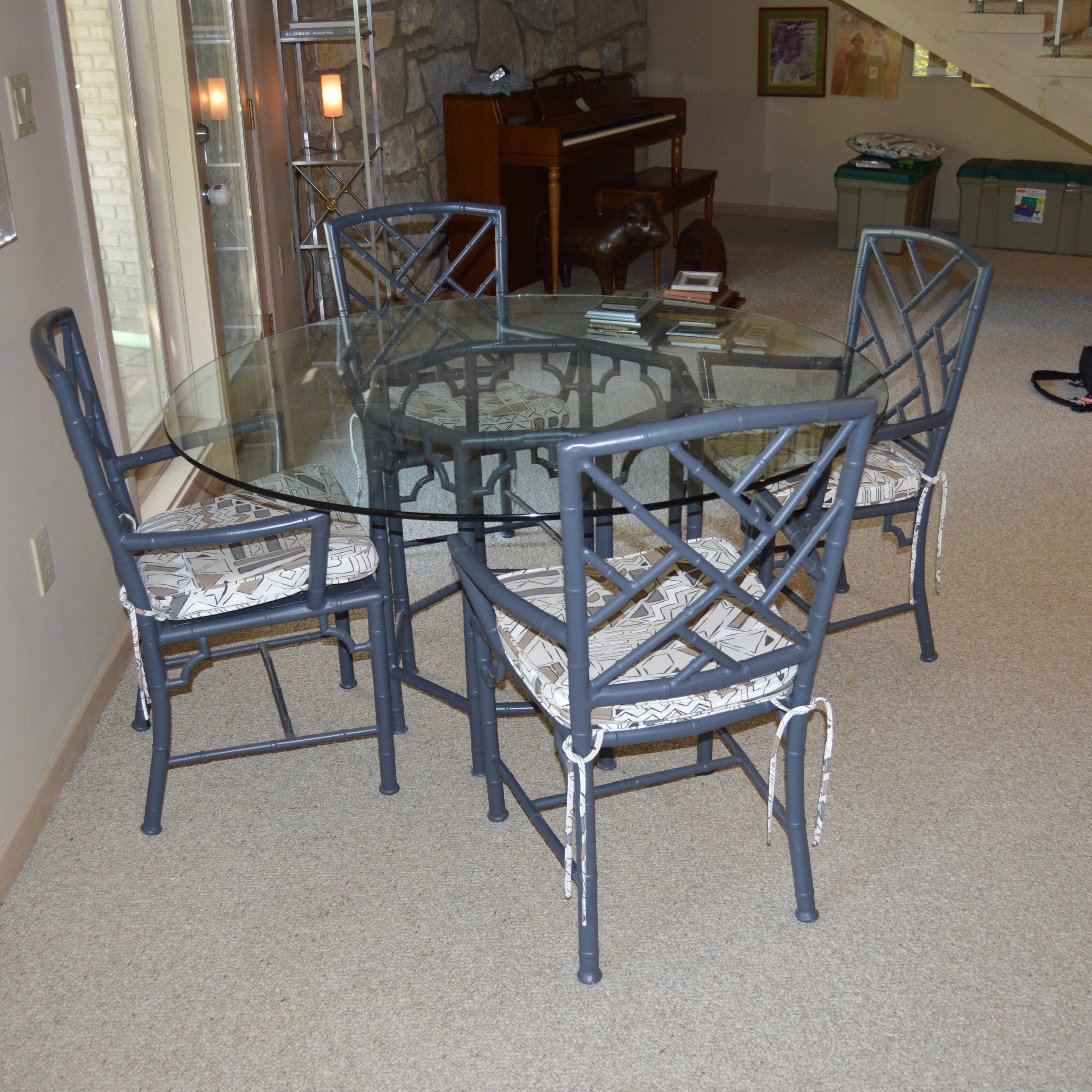 Vintage Meadowcraft Faux Bamboo Table and Chairs