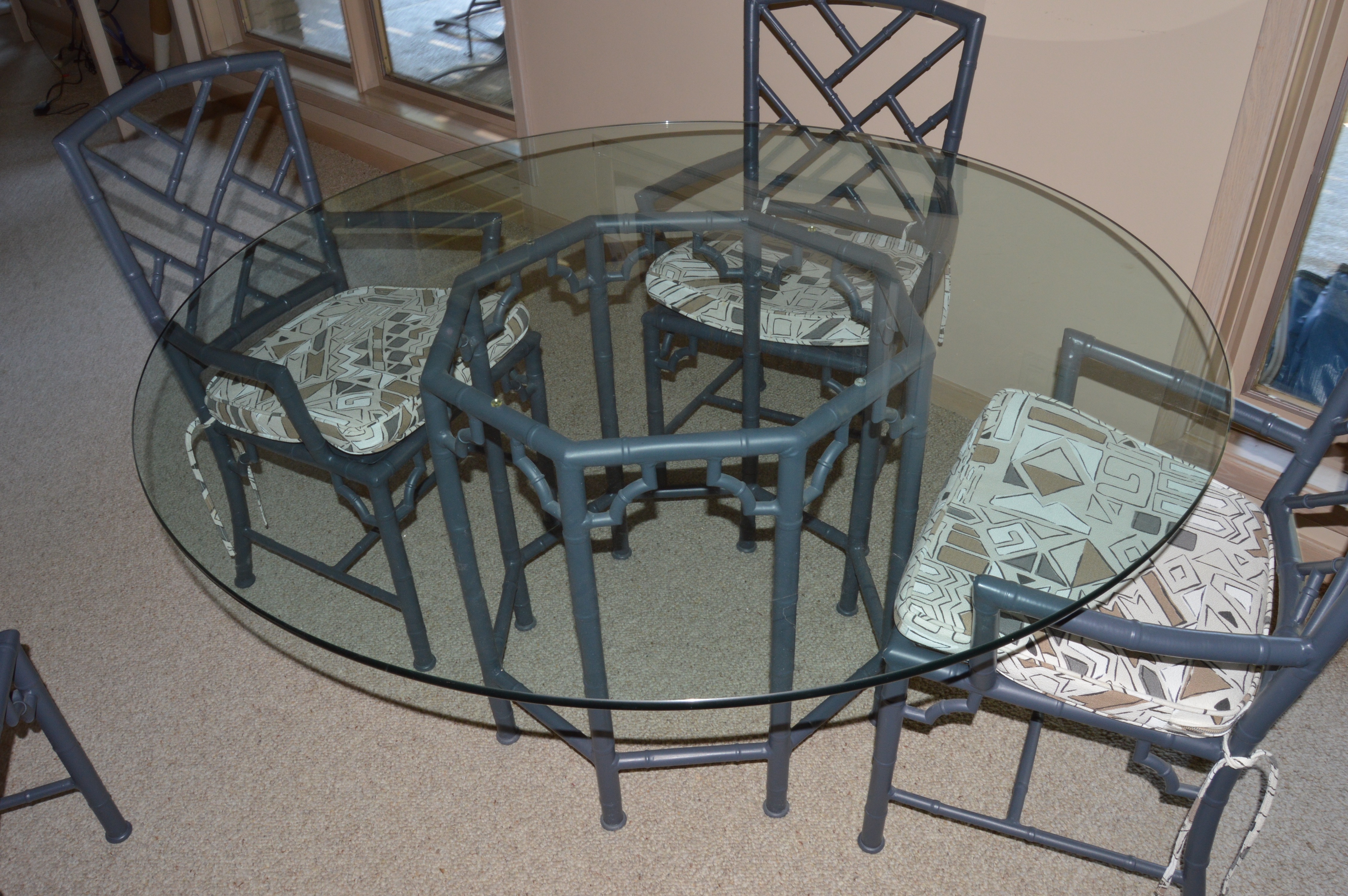 Vintage Meadowcraft Faux Bamboo Table and Chairs