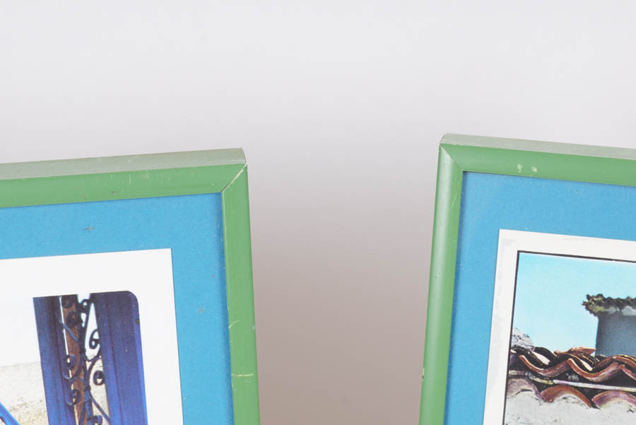 Pair of Framed Photo Collages of Greek Villages