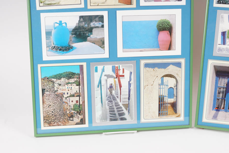 Pair of Framed Photo Collages of Greek Villages