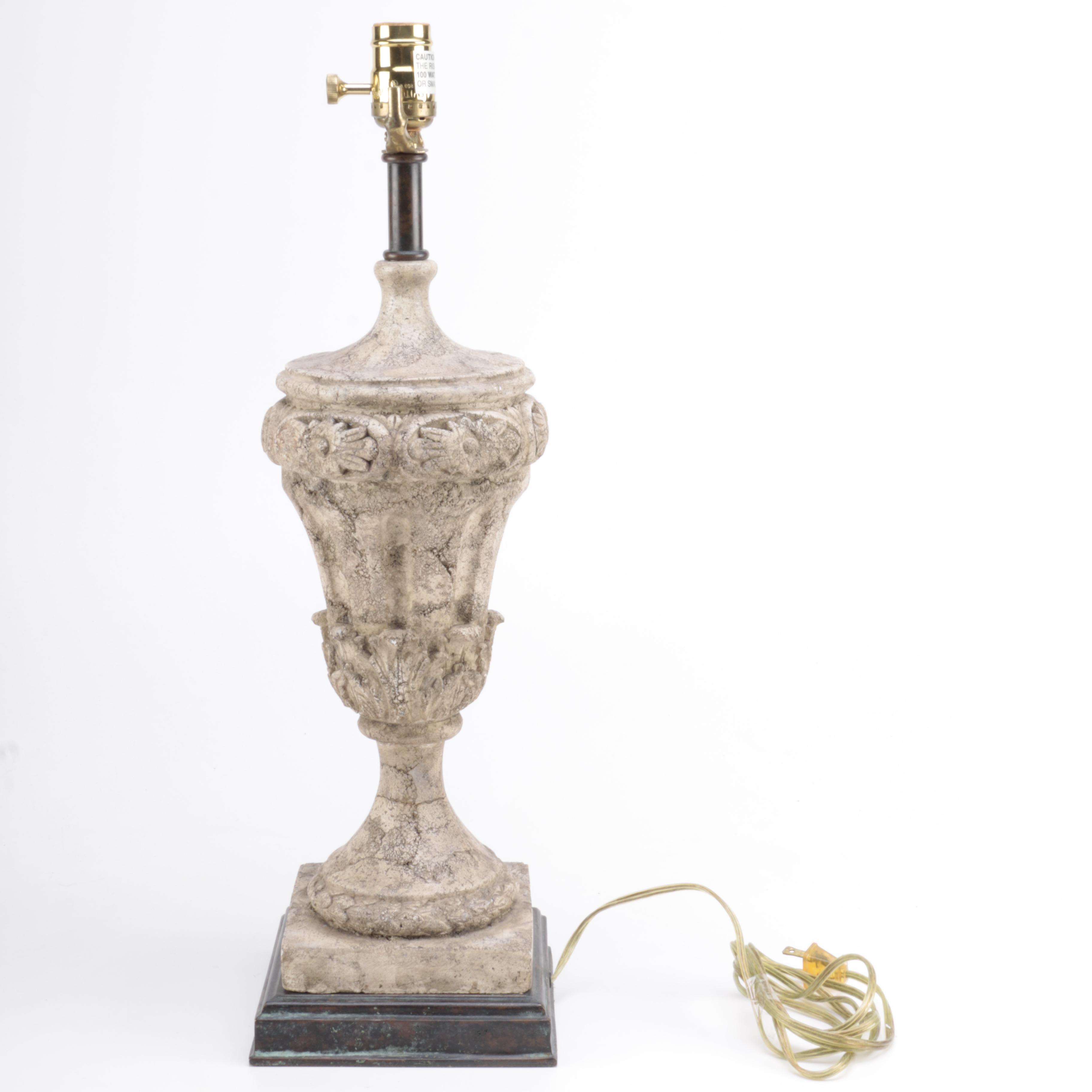 Maitland-Smith Plaster Table Lamp with Metal Base