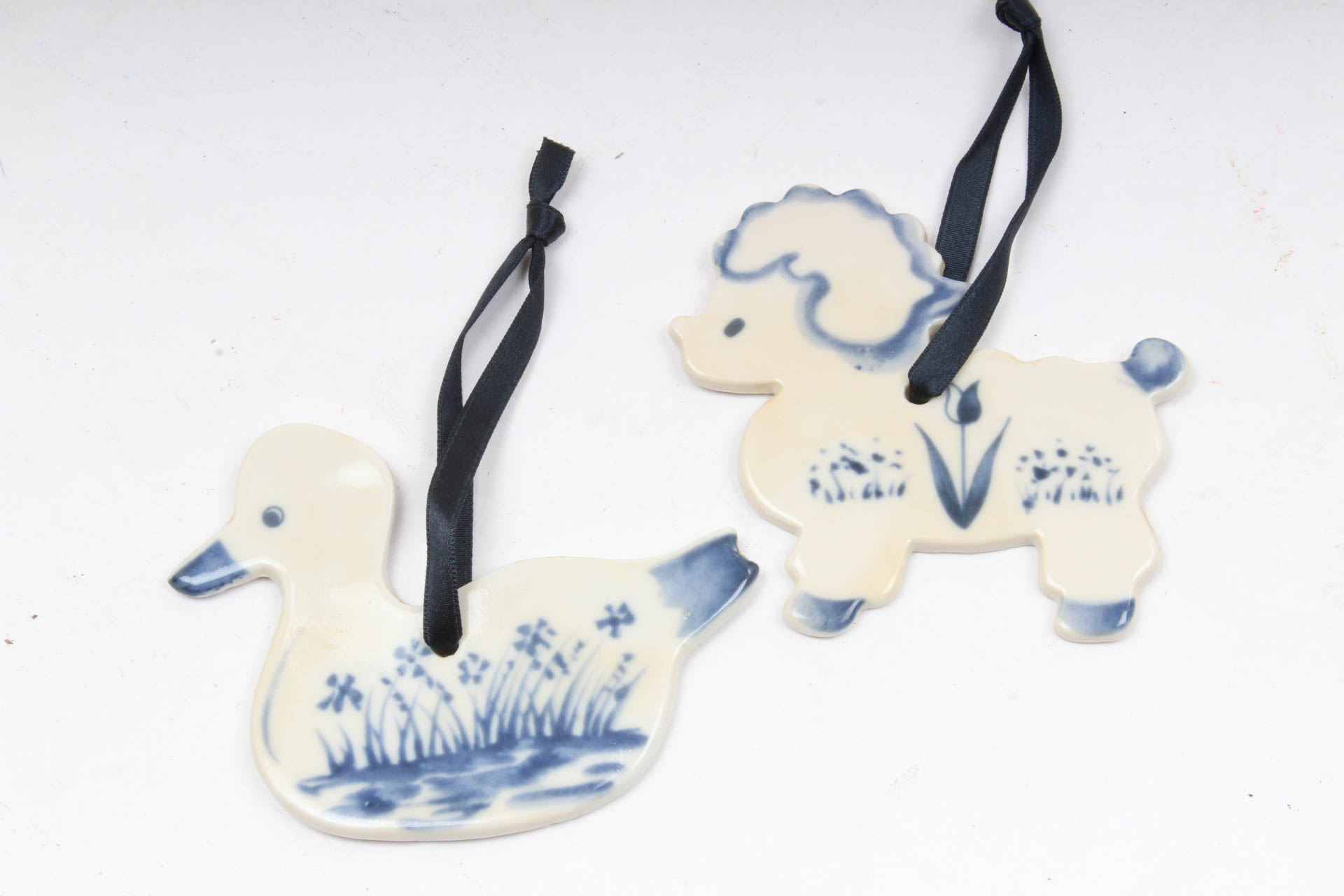 Collection of Hand-Painted Blue and White Ornaments