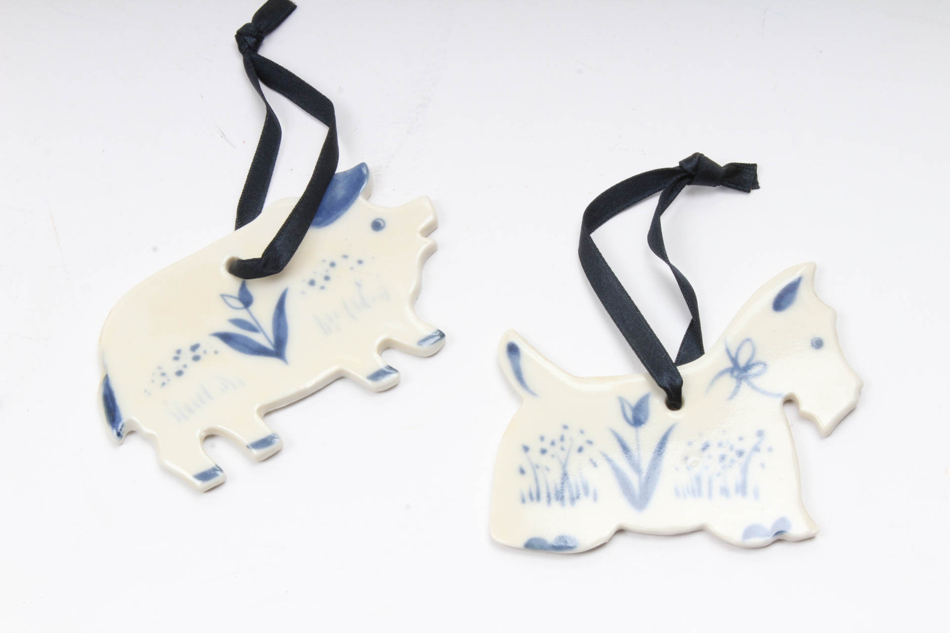 Collection of Hand-Painted Blue and White Ornaments