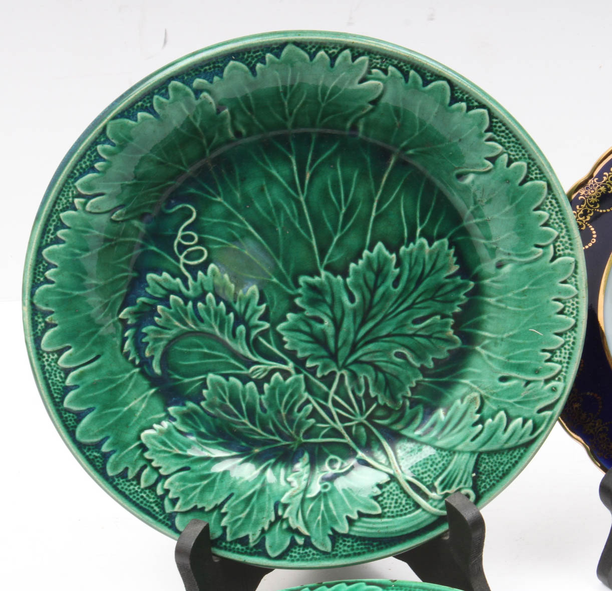 Ceramic Plates Featuring Limoges and Majolica