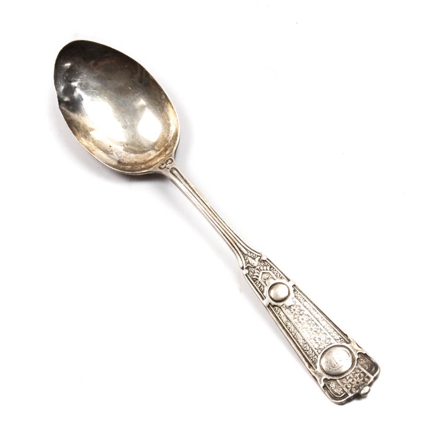 Antique Sterling Silver Engraved Preusser & Bro. Spoon