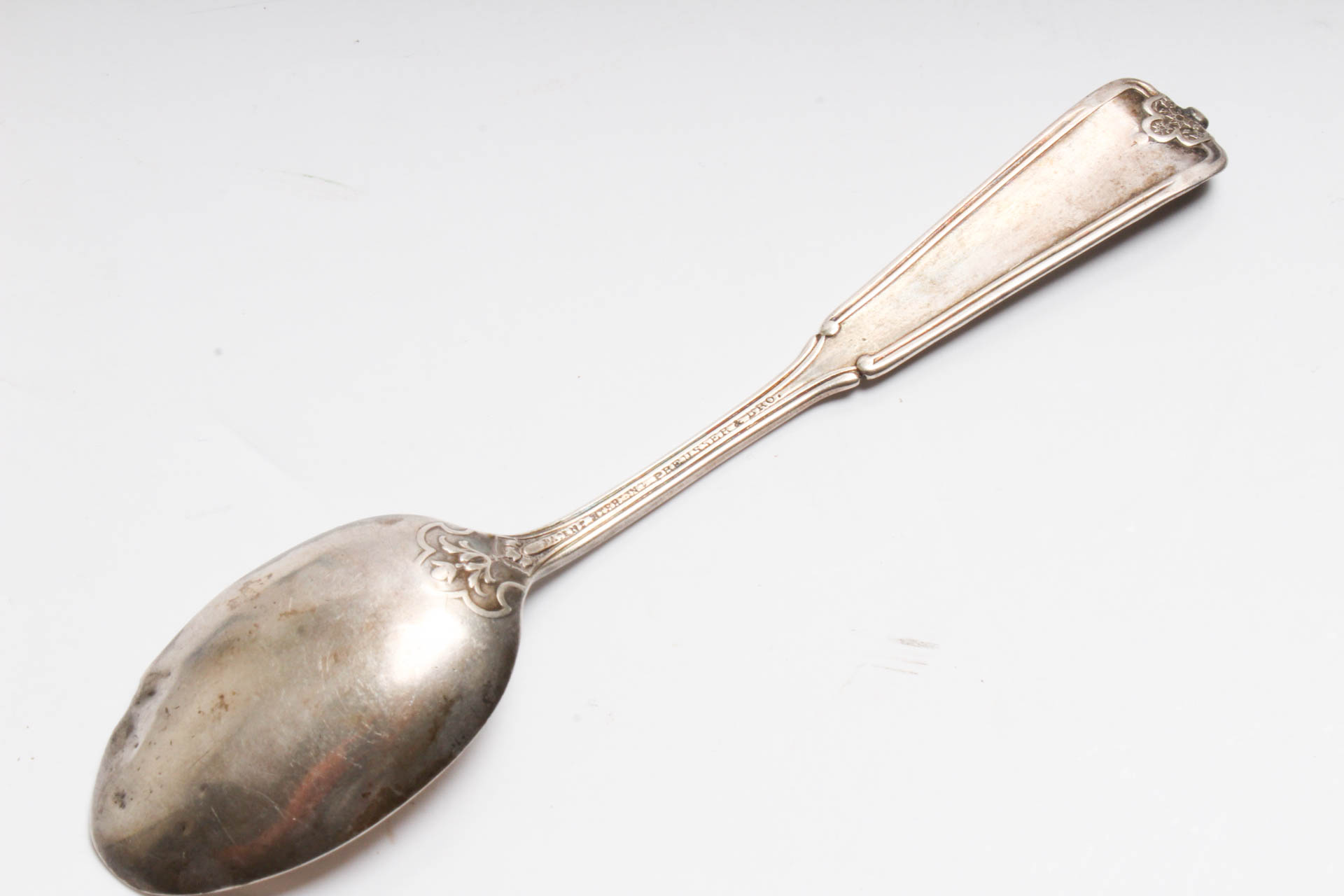 Antique Sterling Silver Engraved Preusser & Bro. Spoon
