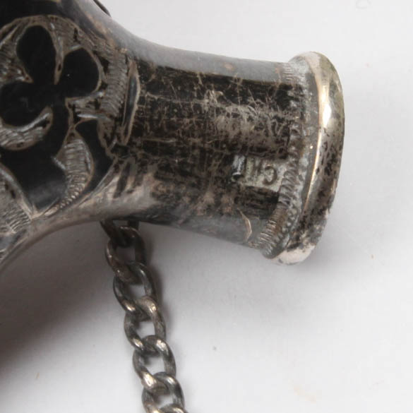 Antique Russian 875 Silver and Niello Snuff Bottle