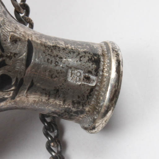 Antique Russian 875 Silver and Niello Snuff Bottle