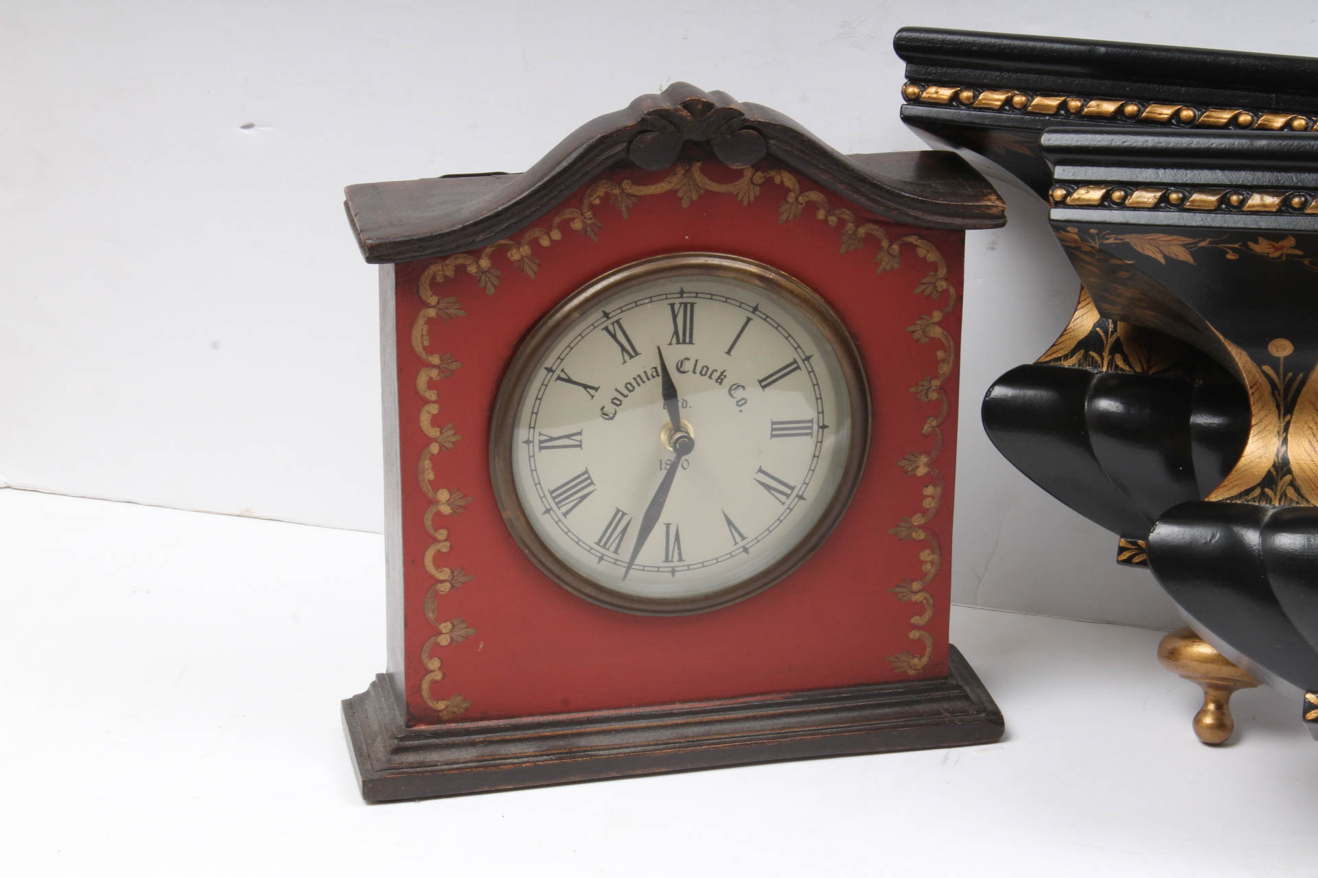 Mantel Clock and Wall Sconces