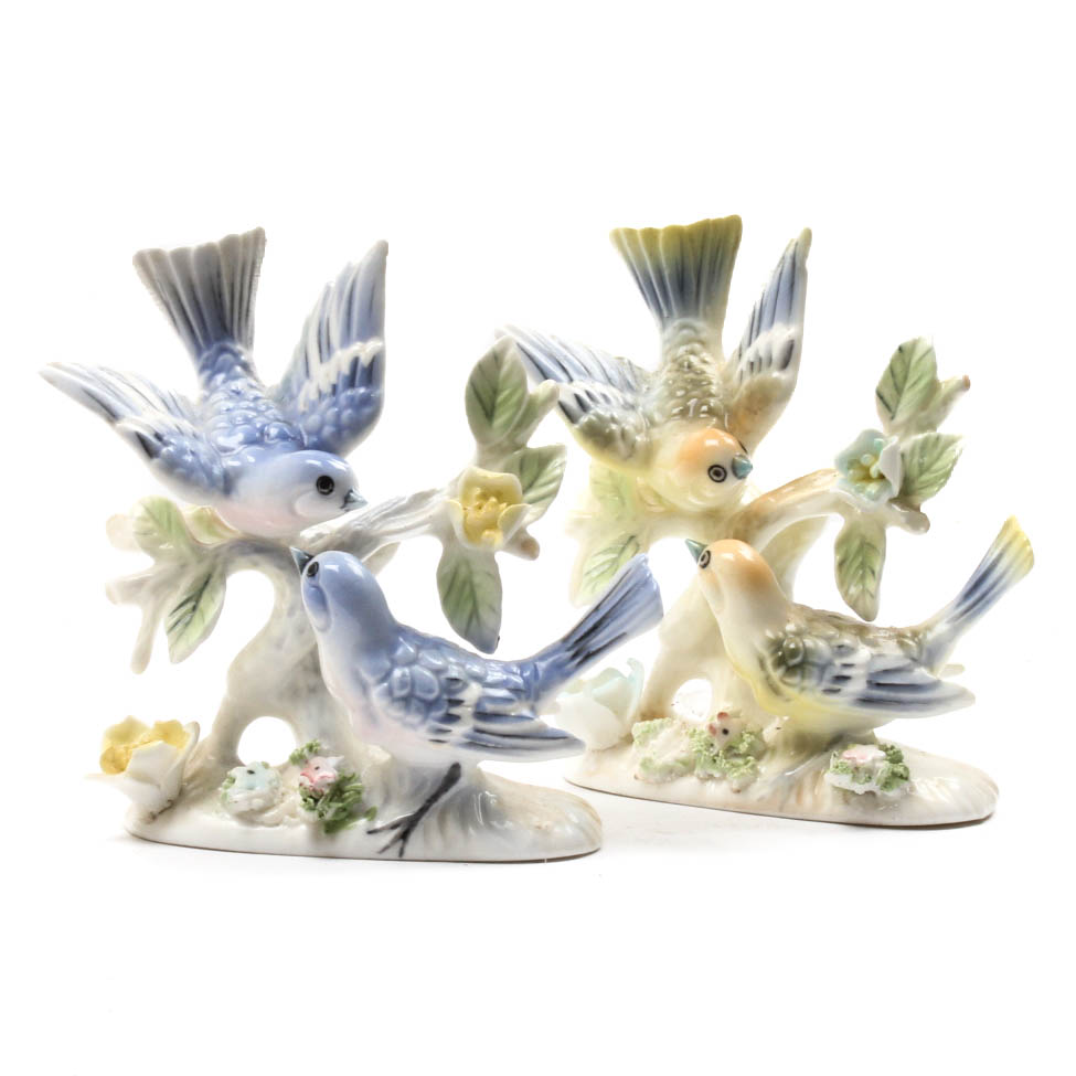 Porcelain Bird Figurine Pair