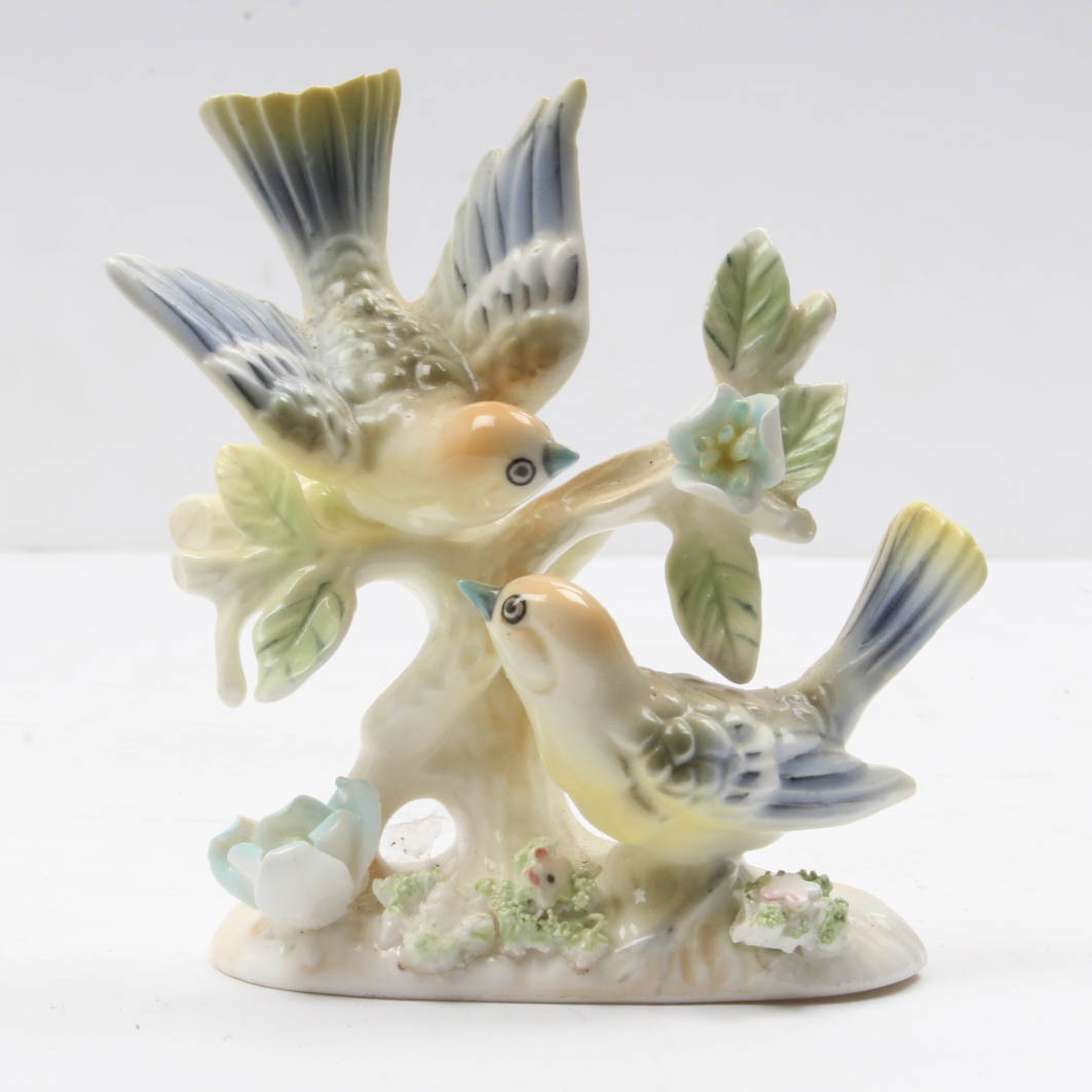 Porcelain Bird Figurine Pair