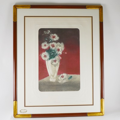 L/E Signed "Memories" Floral Arrangement Lithograph