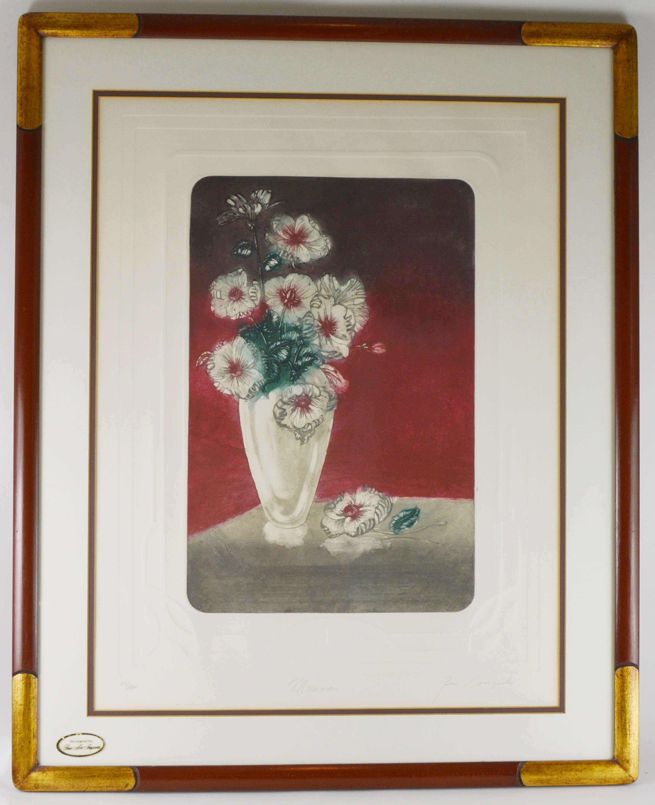 L/E Signed "Memories" Floral Arrangement Lithograph