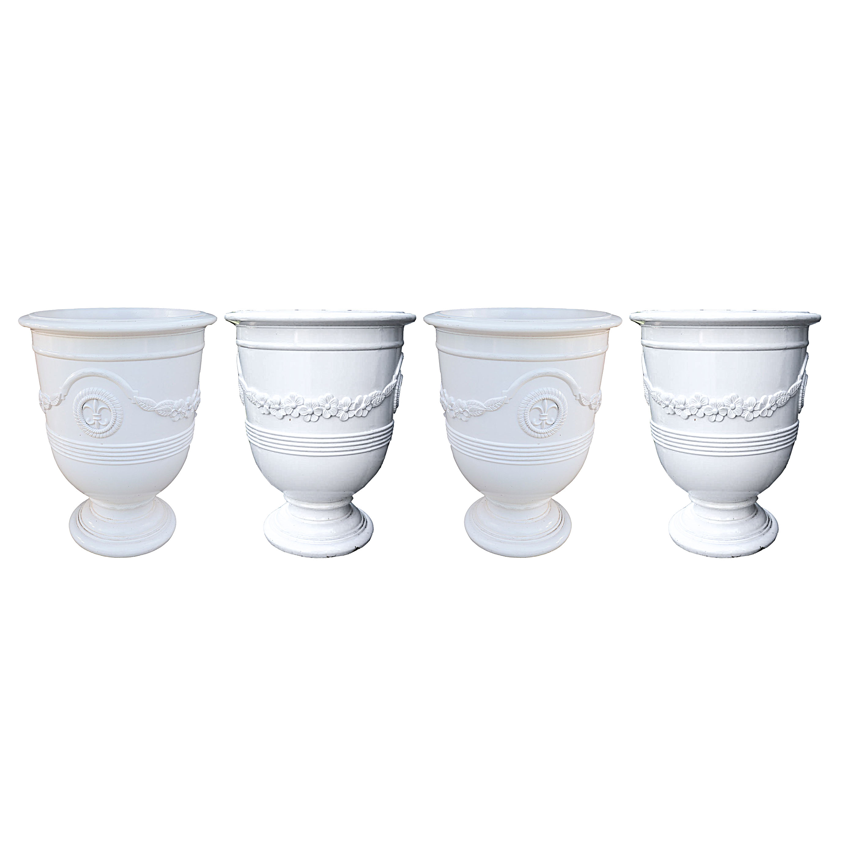 Group of White Garden Urns
