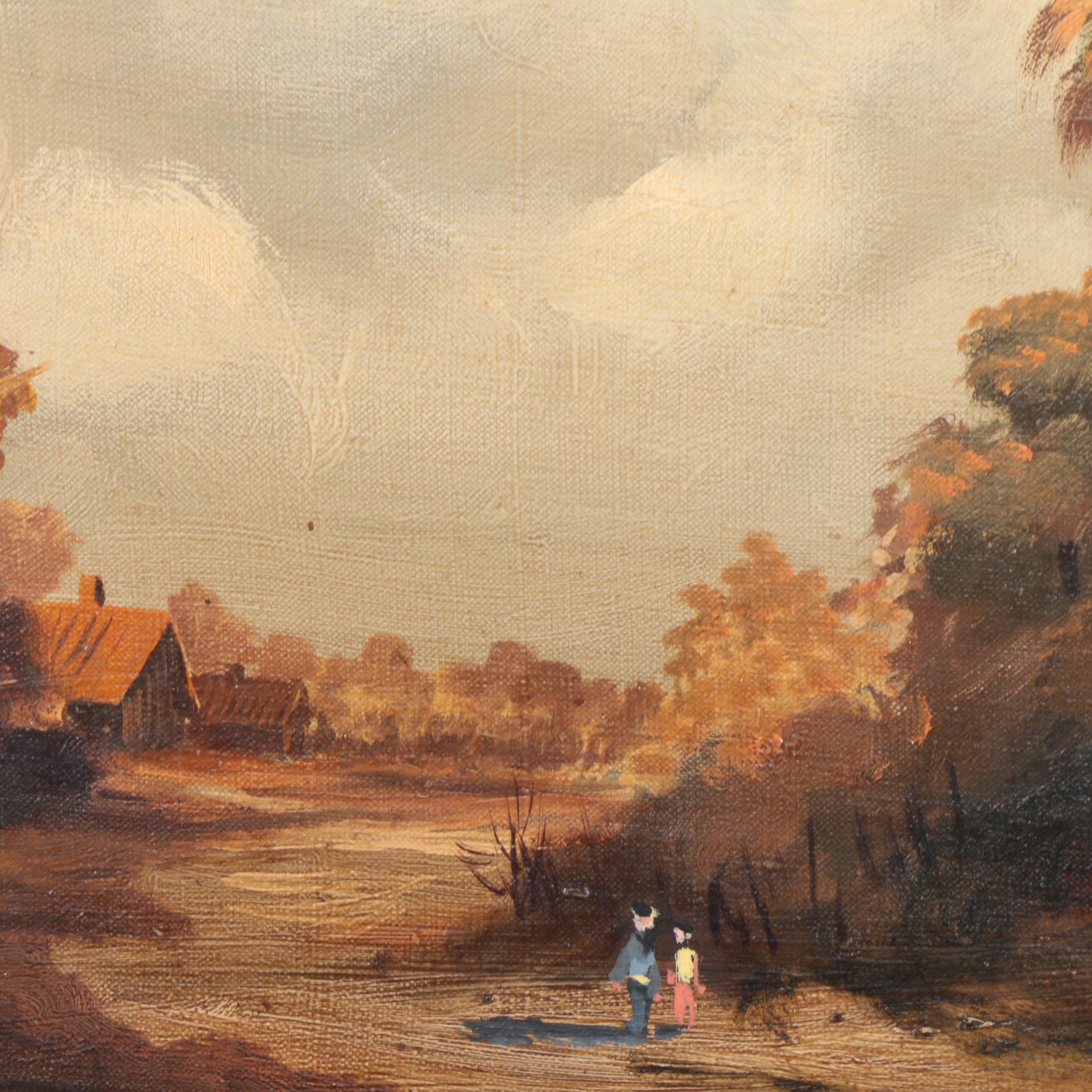 Oil Painting on Canvas of Overcast Landscape