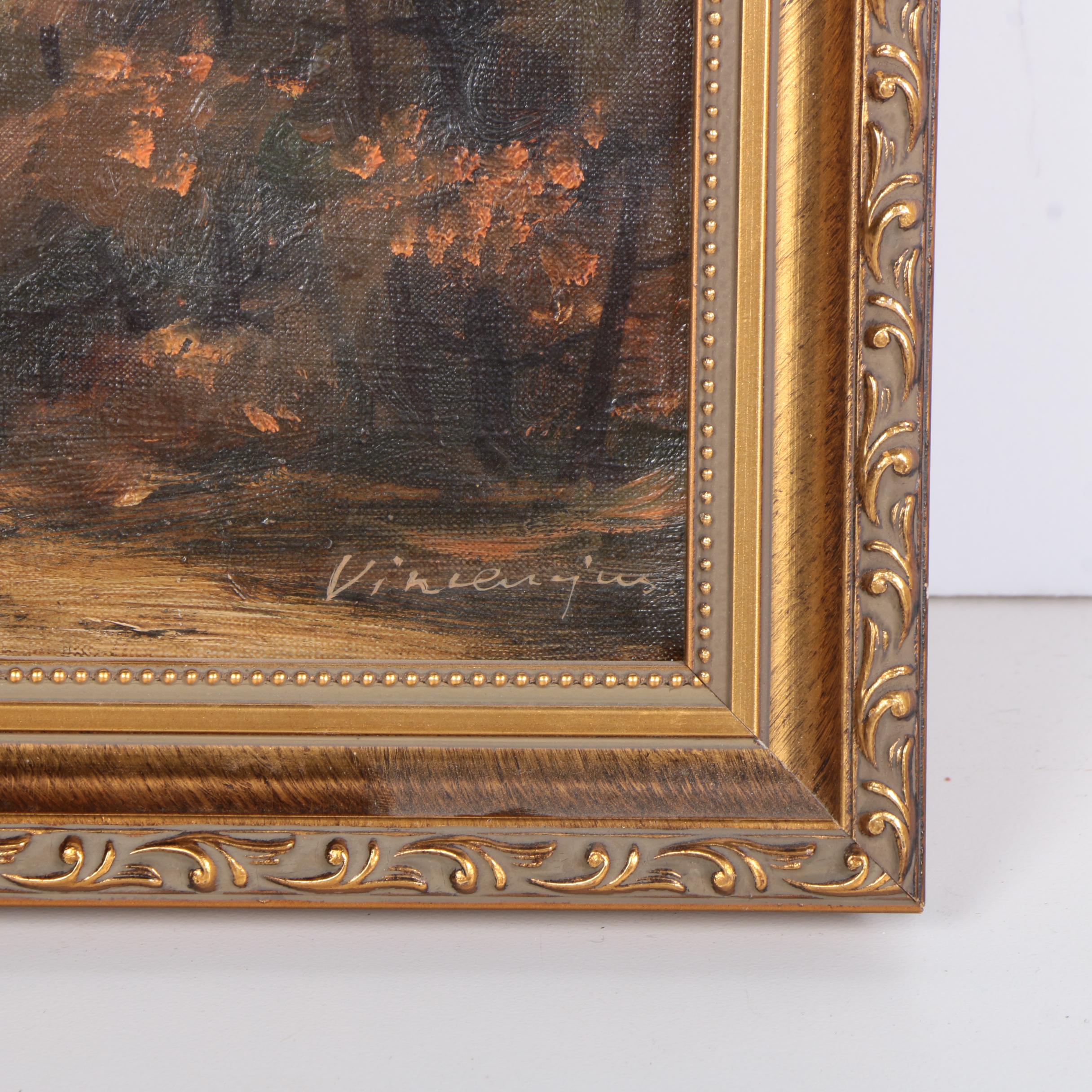 Oil Painting on Canvas of Overcast Landscape