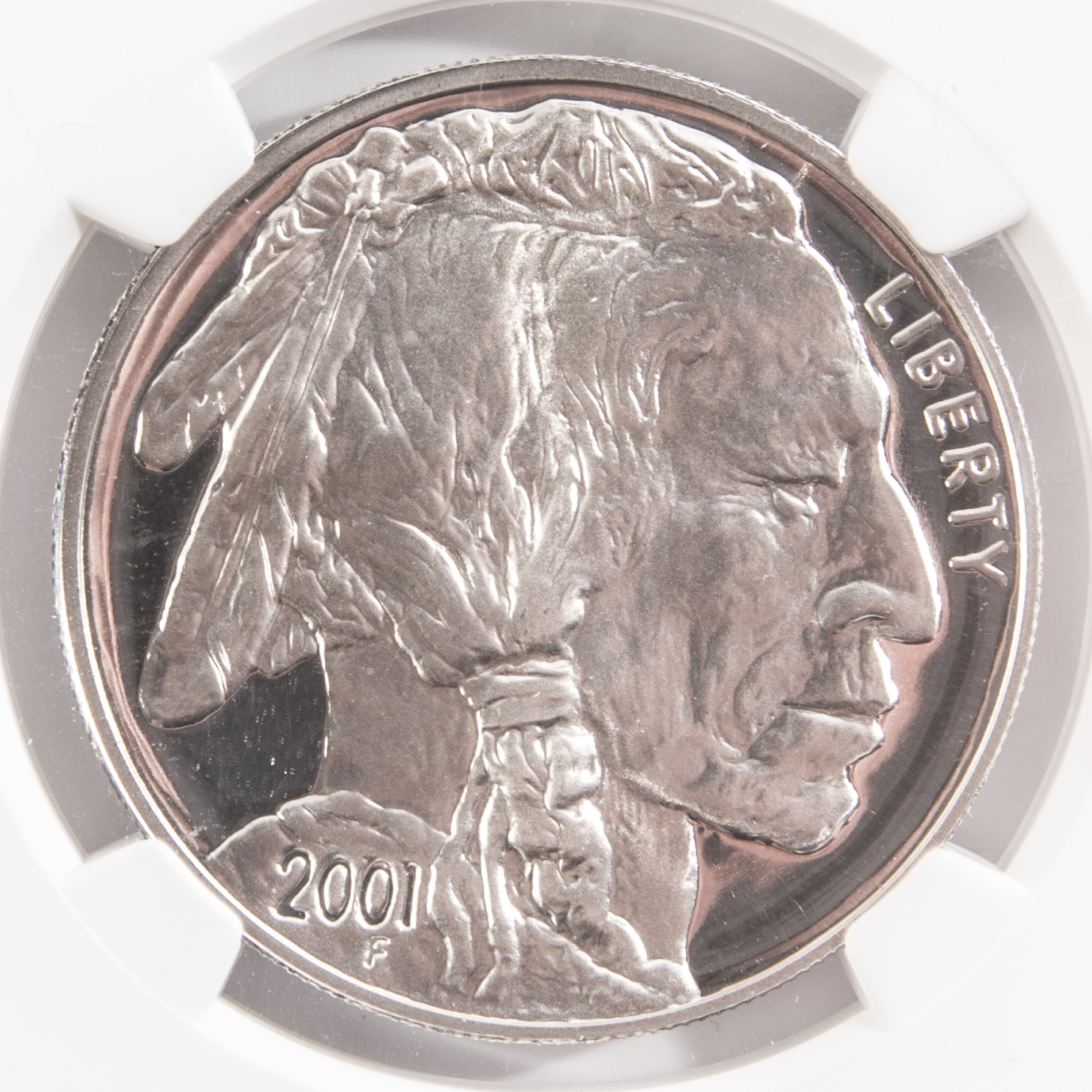 Encapsulated and Graded PF 69 Ultra Cameo (By NGC) 2001-P Buffalo Dollar