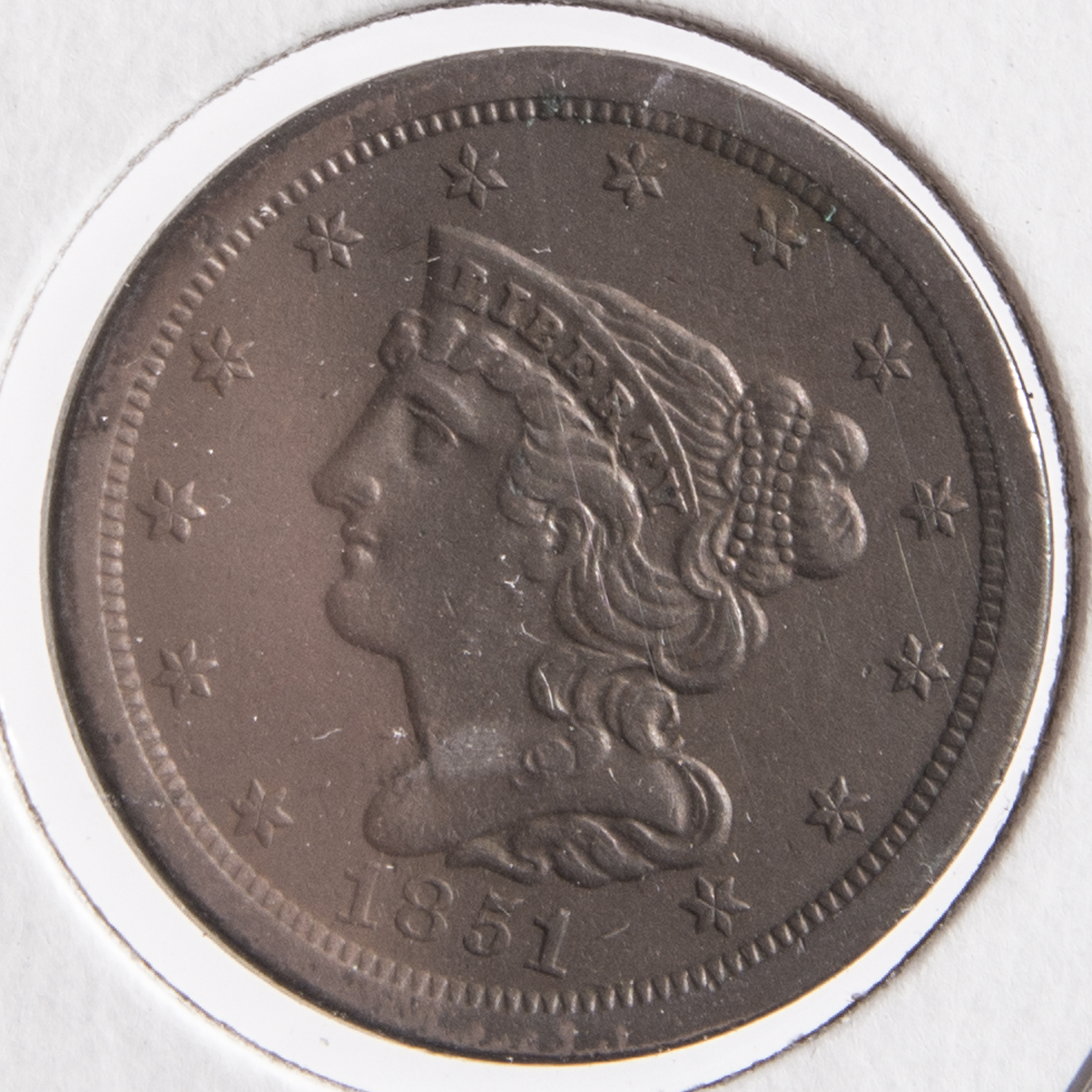 1851 Braided Hair Half Cent