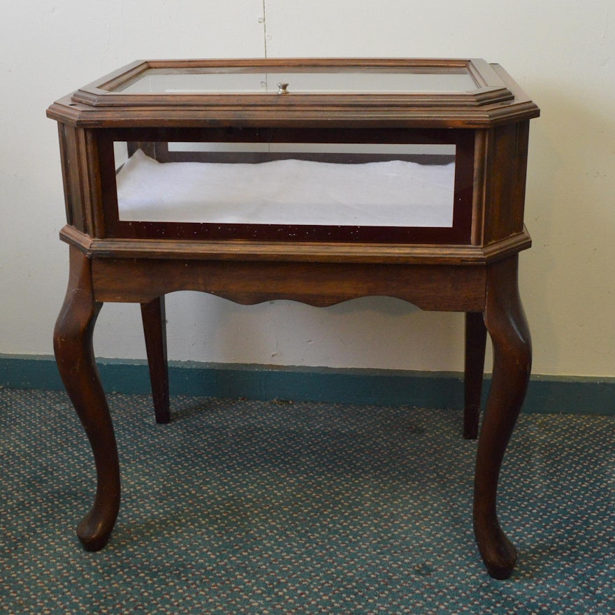 French Style Glass Vitrine Display Table