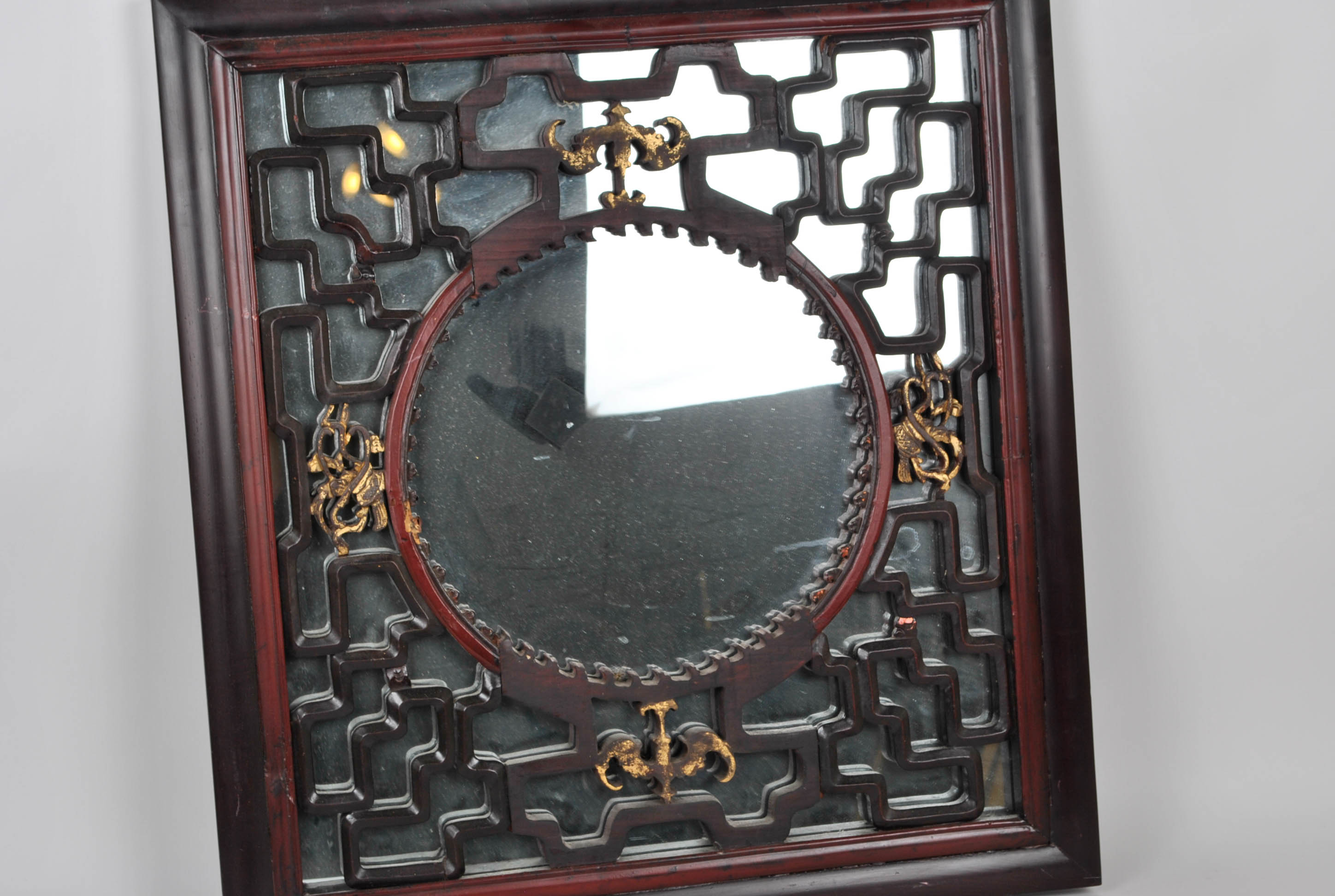 Hand Carved Chinese Framed Mirror