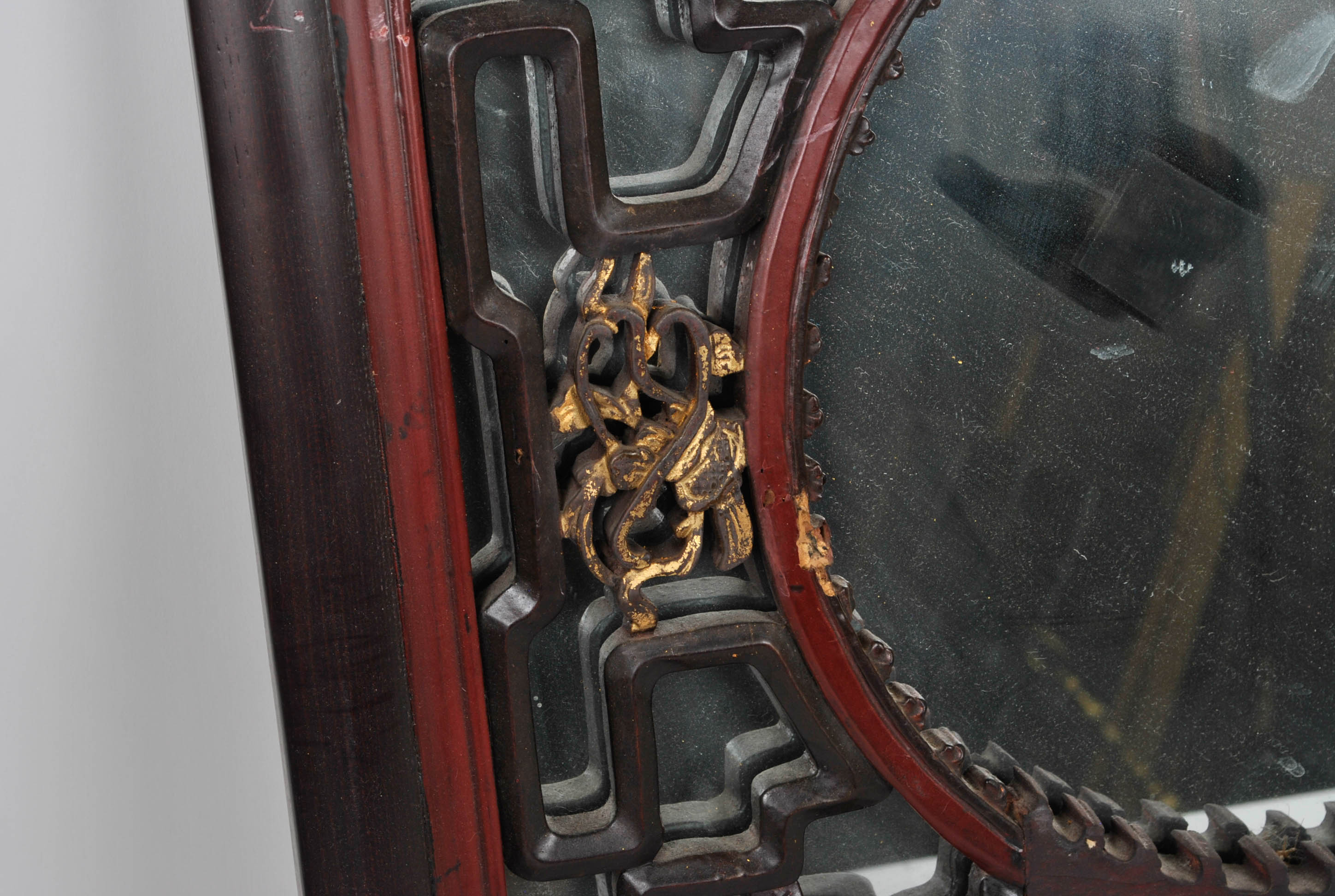 Hand Carved Chinese Framed Mirror